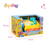 Caja registradora con canasta de productos