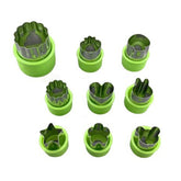 Kit Molde Cortador de Fruta Verdura 9 Figuras