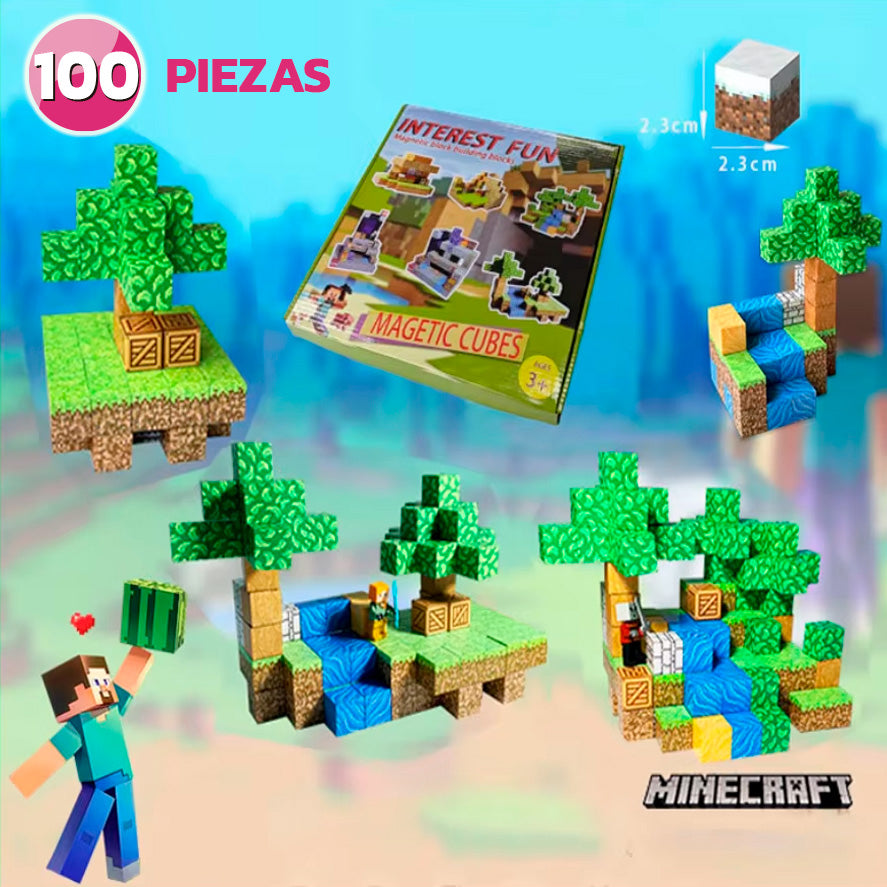 Bloques Magnéticos Estilo Minecraft para Niños