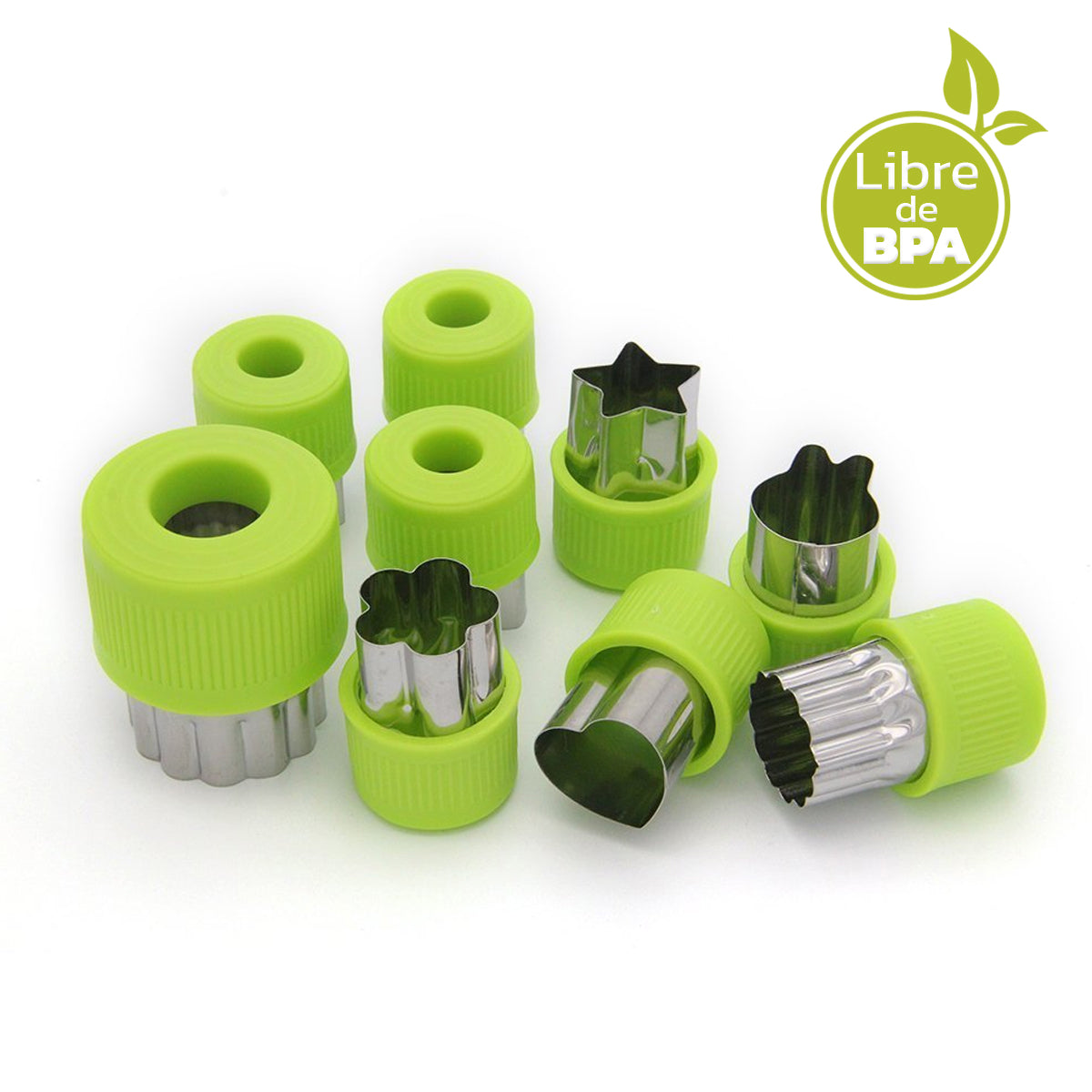 Kit Molde Cortador de Fruta Verdura 9 Figuras