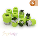 Kit Molde Cortador de Fruta Verdura 9 Figuras