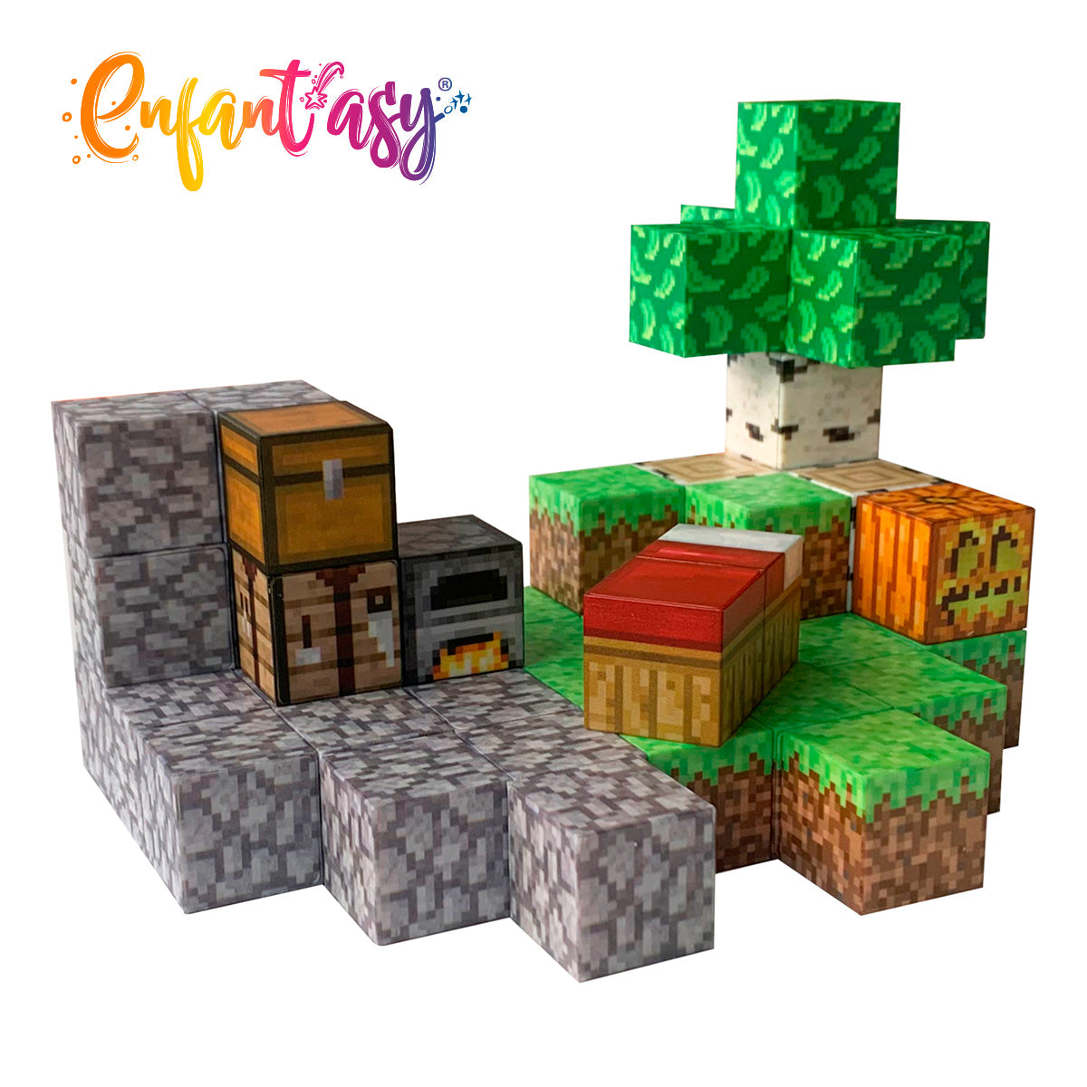 Bloques Magnéticos Estilo Minecraft para Niños