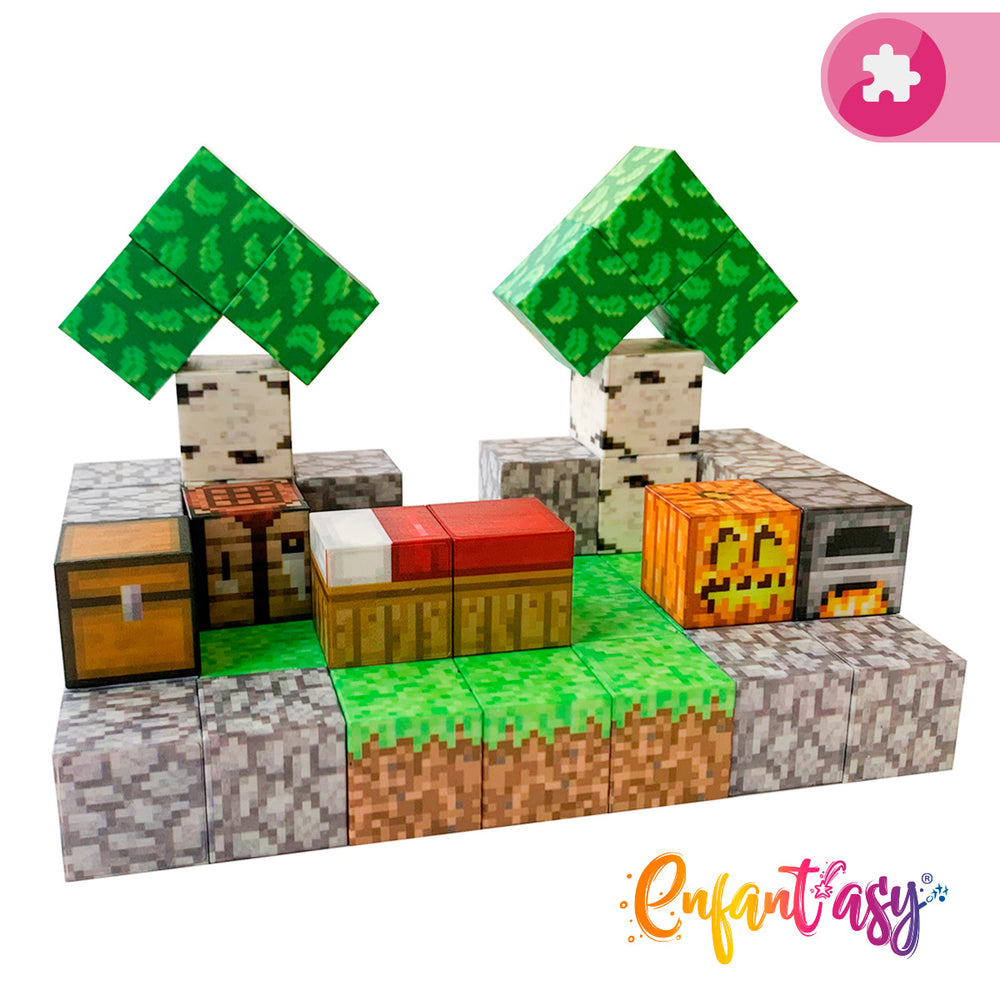 Bloques Magnéticos Estilo Minecraft para Niños