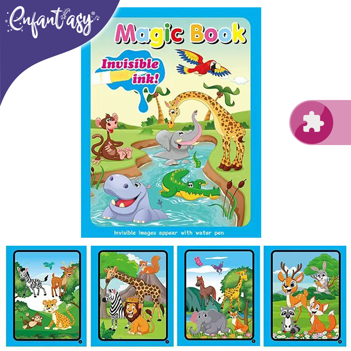 Libro para Colorear con Agua Reutilizable Didáctico