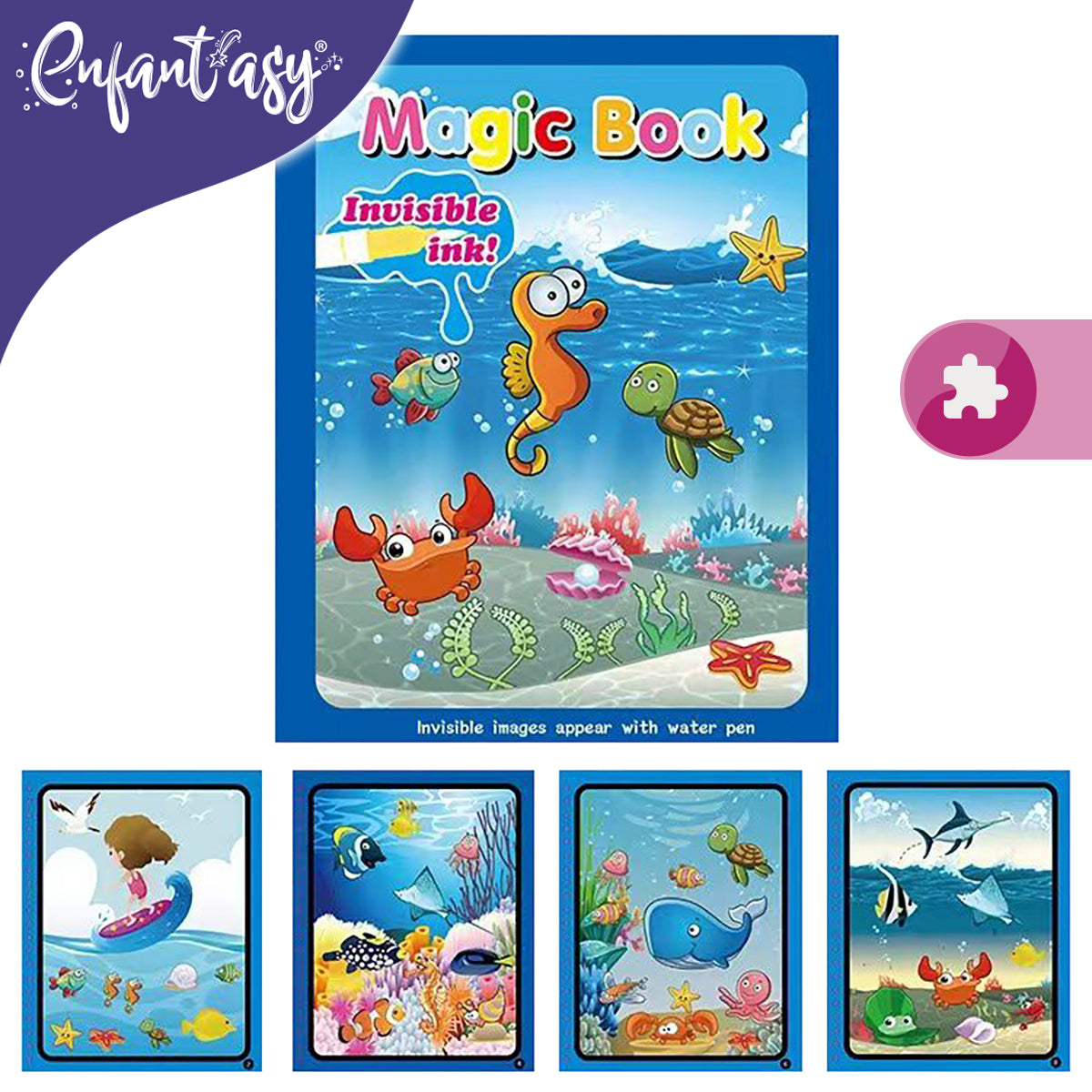 Libro para Colorear con Agua Reutilizable Didáctico