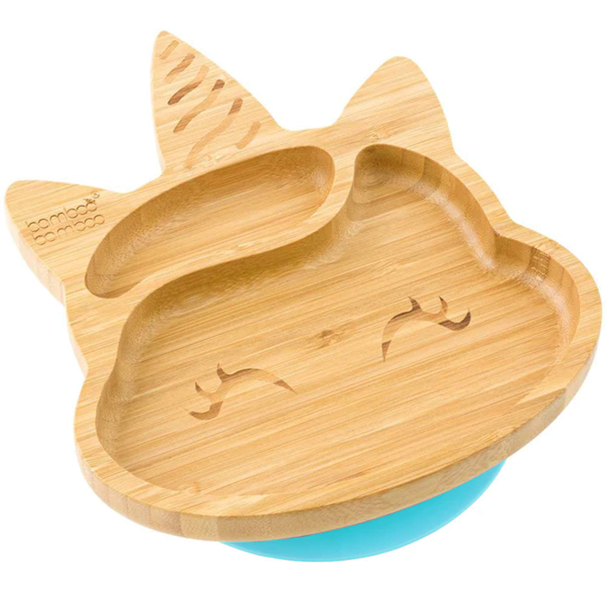 Plato Bambú antideslizante con Cuchara Silicona