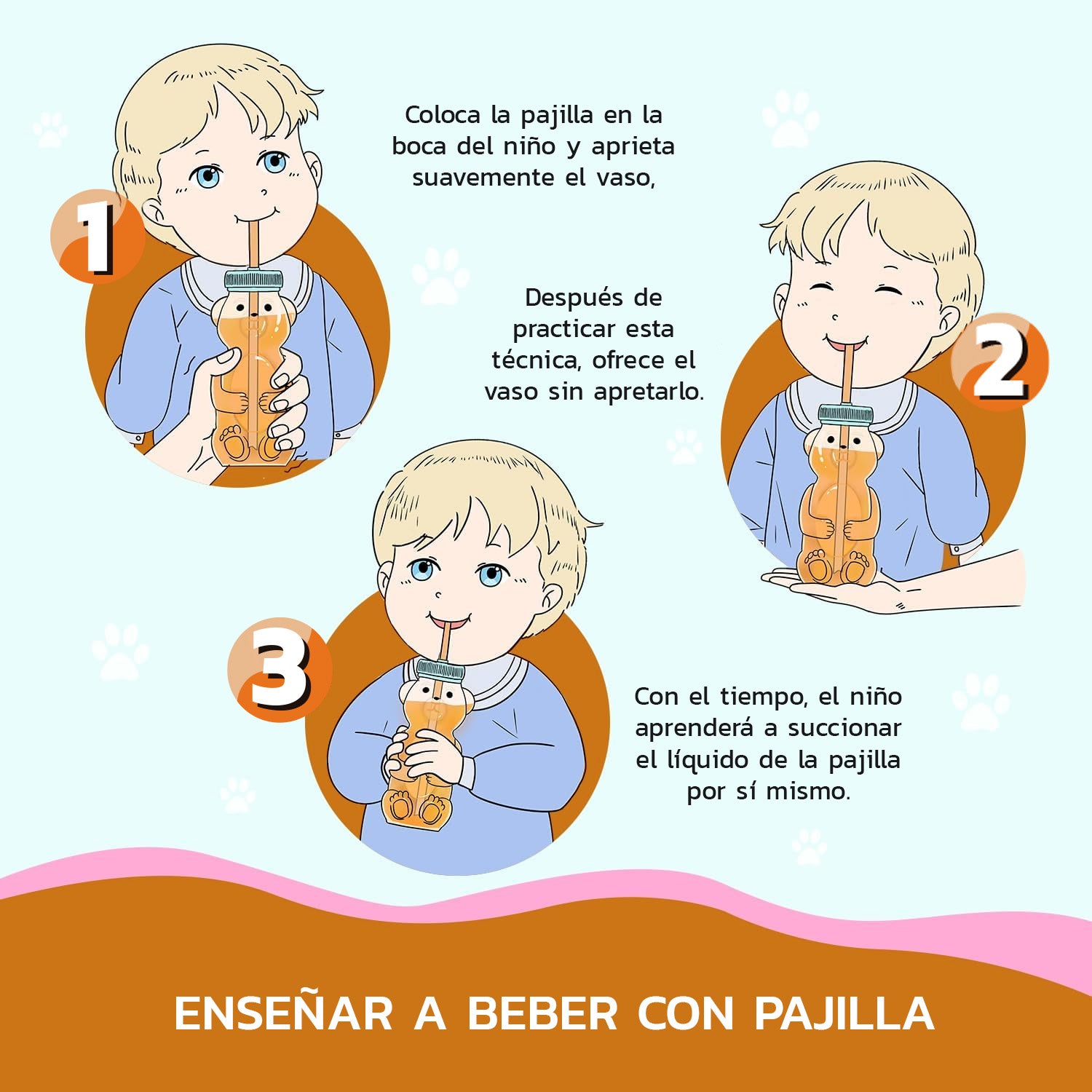Botella entrenadora para bebe osito