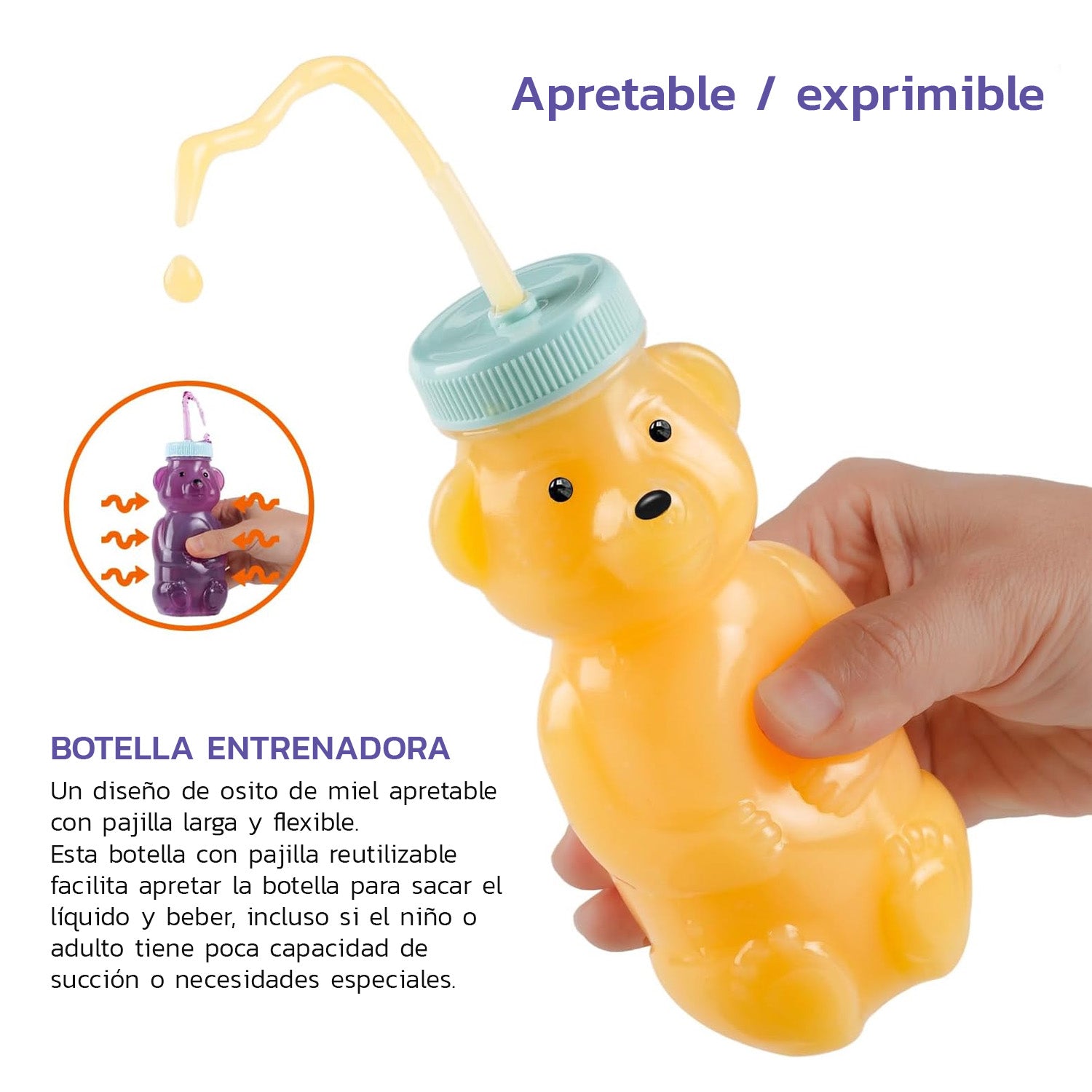Botella entrenadora para bebe osito