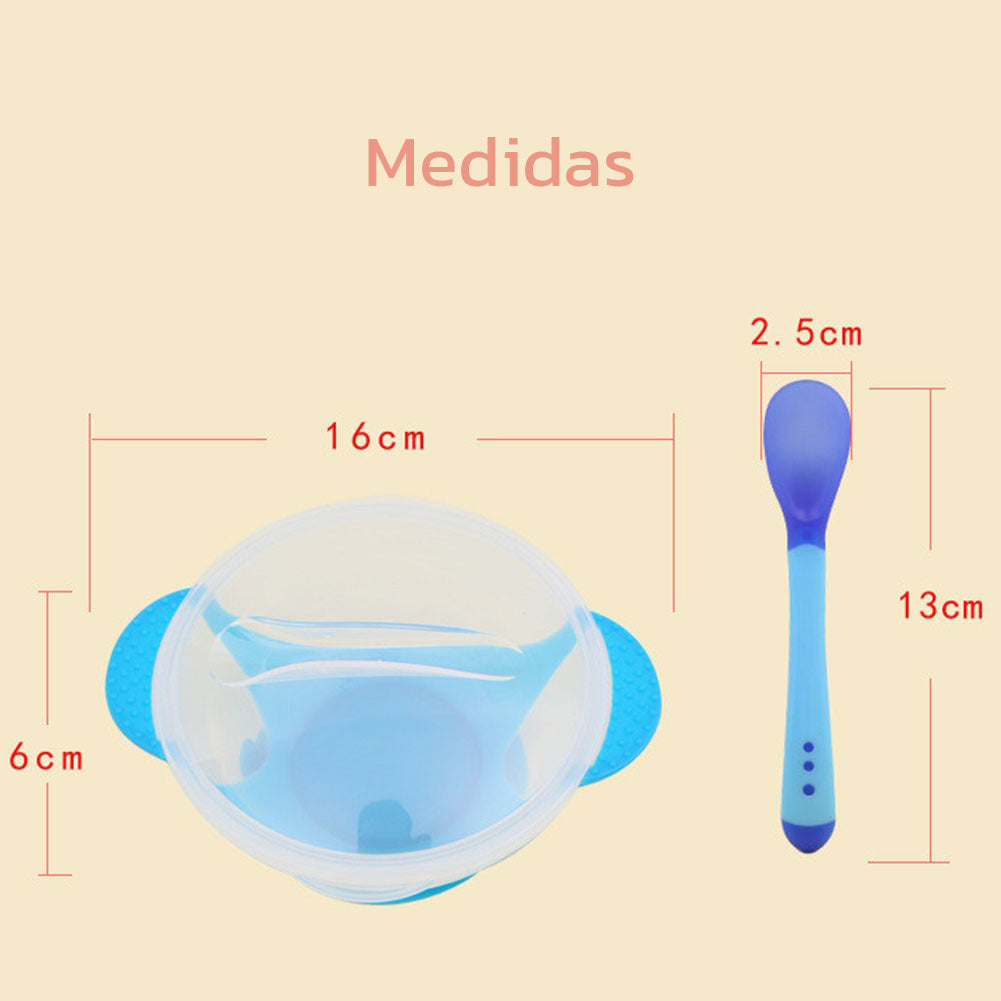 Bowl Antiderrame con Tapa y Cuchara