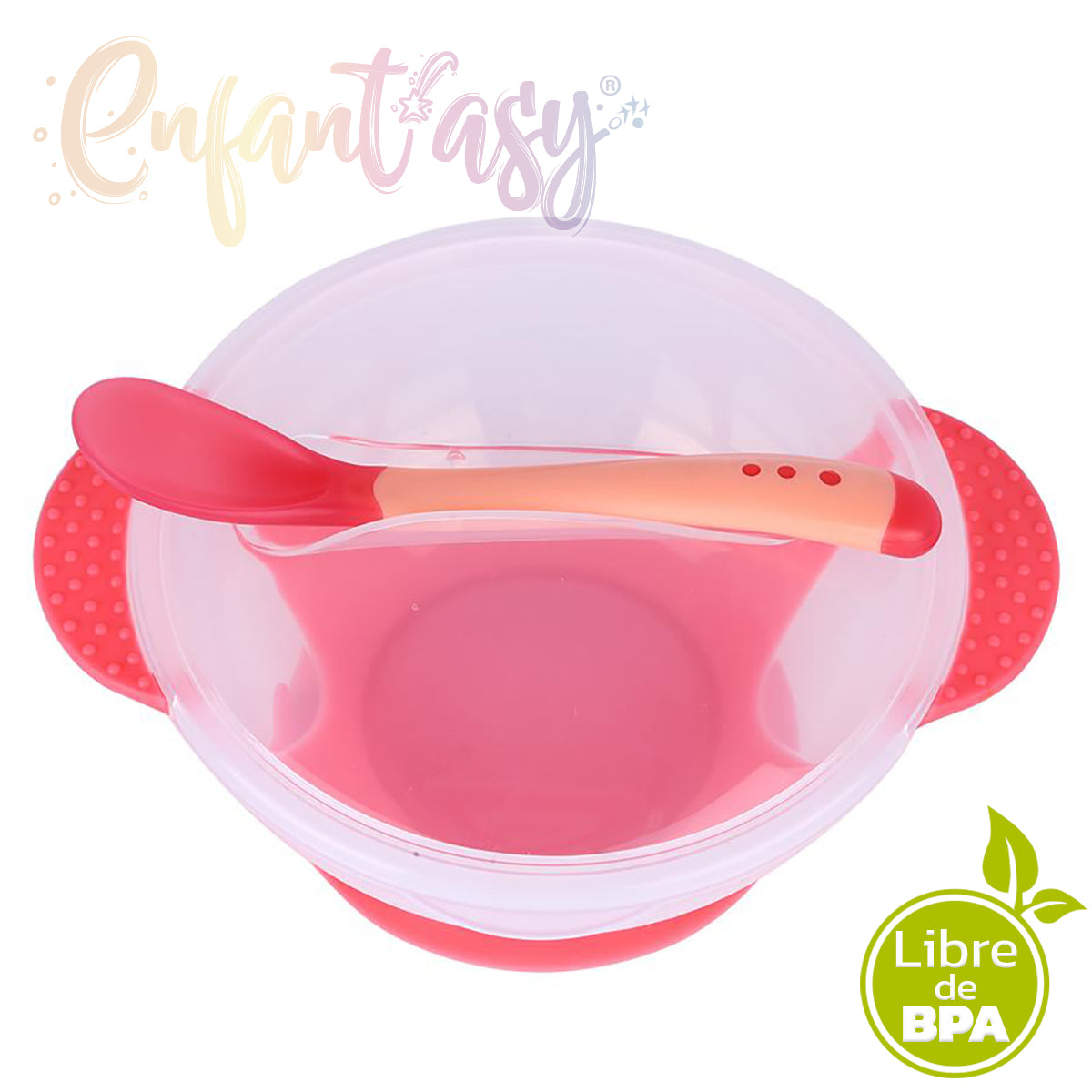 Bowl Antiderrame con Tapa y Cuchara