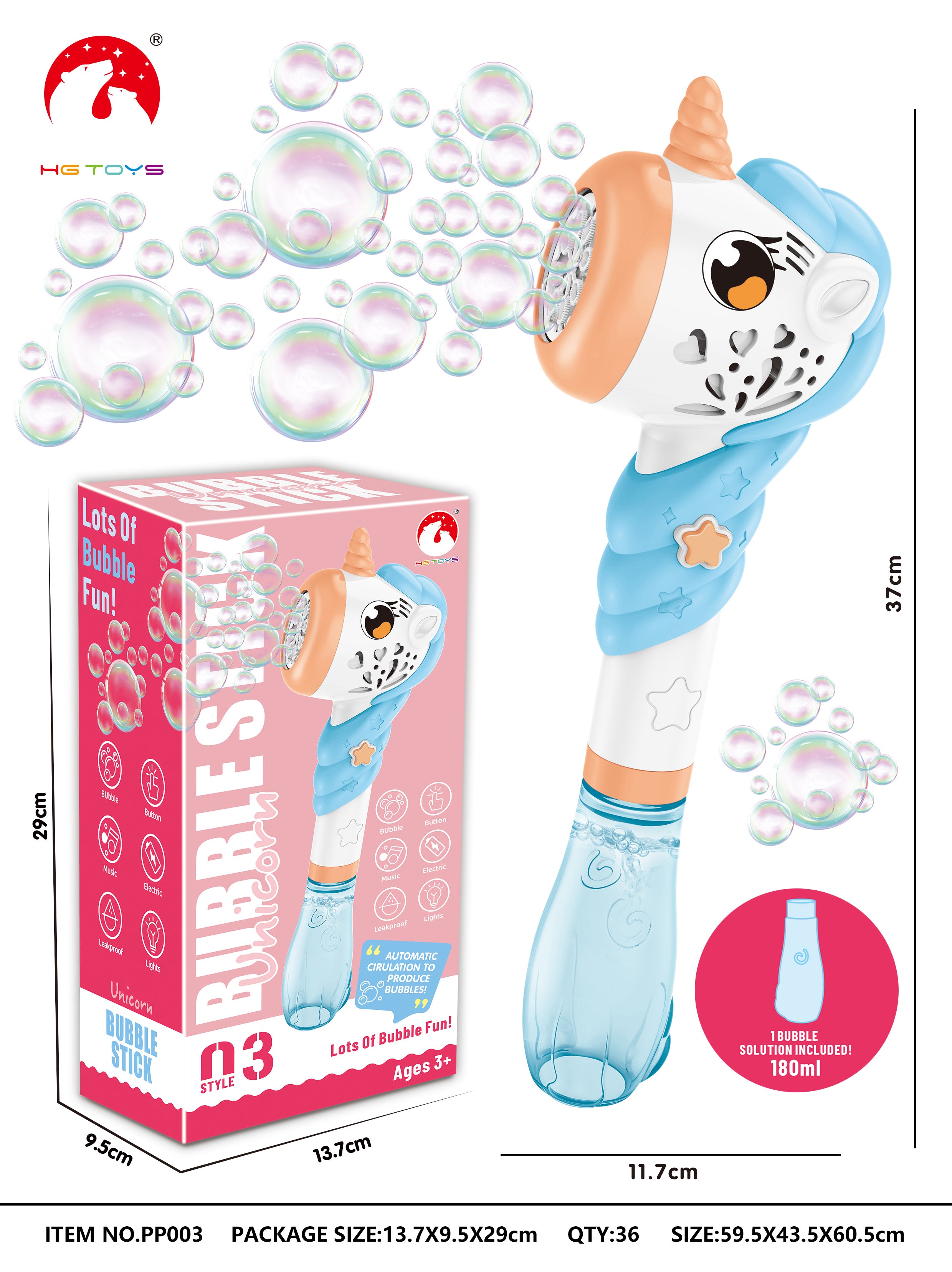 Pistola de burbujas para Niños