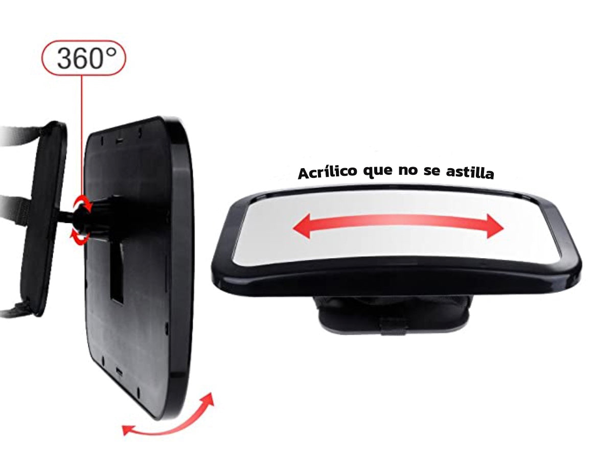 Espejo de carro bebé mirando hacia atrás