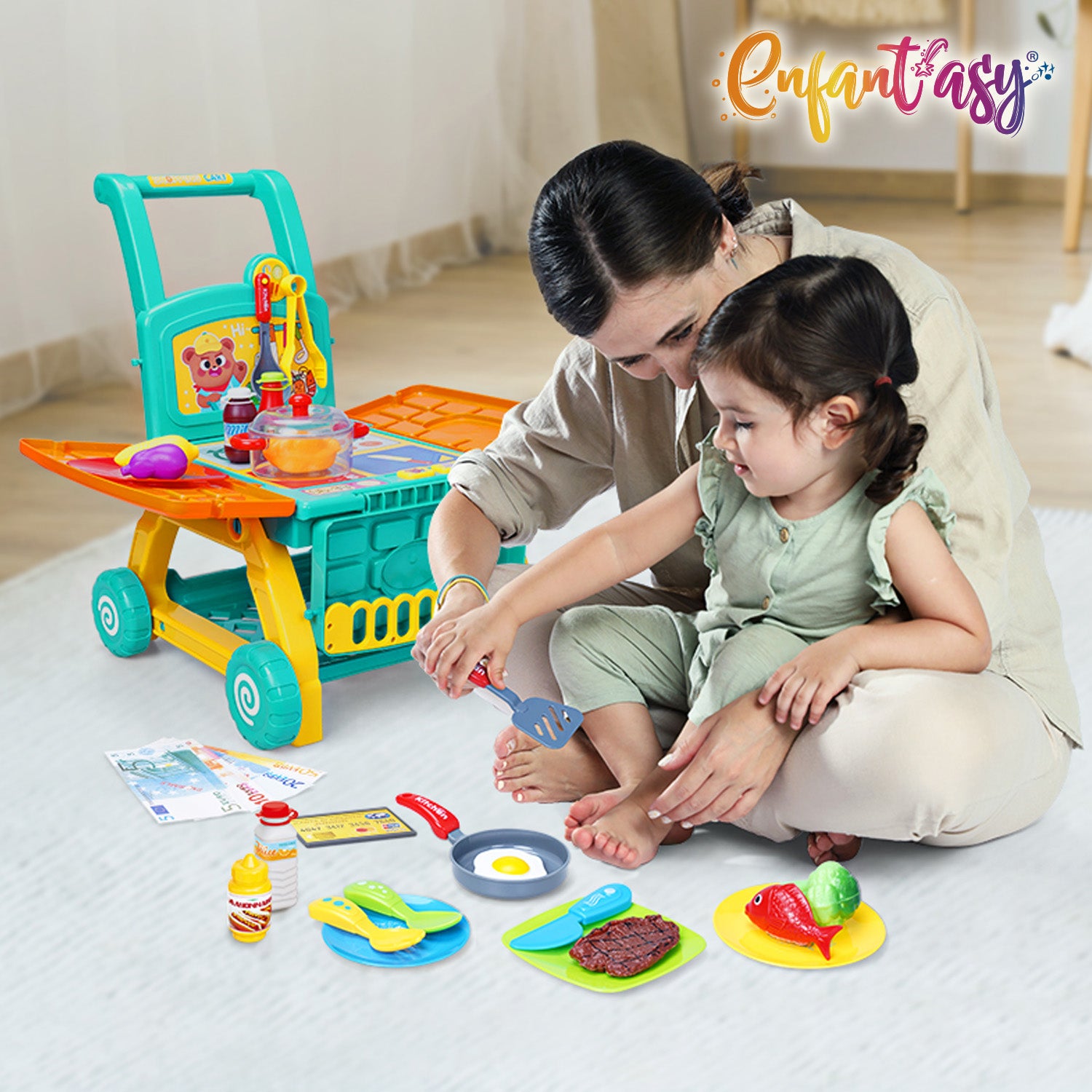 Carrito de mercado-cocinita 2 en 1