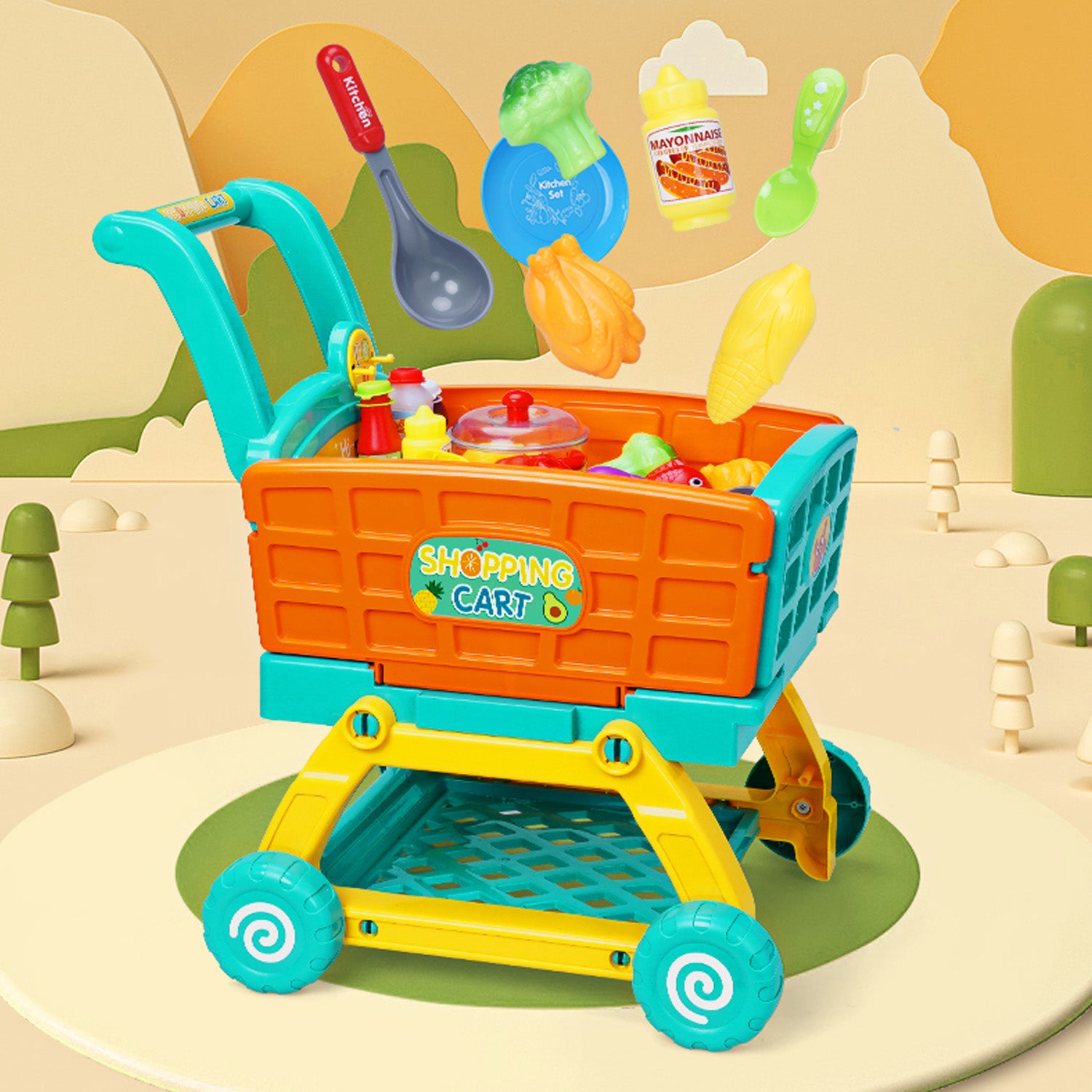 Carrito de mercado-cocinita 2 en 1