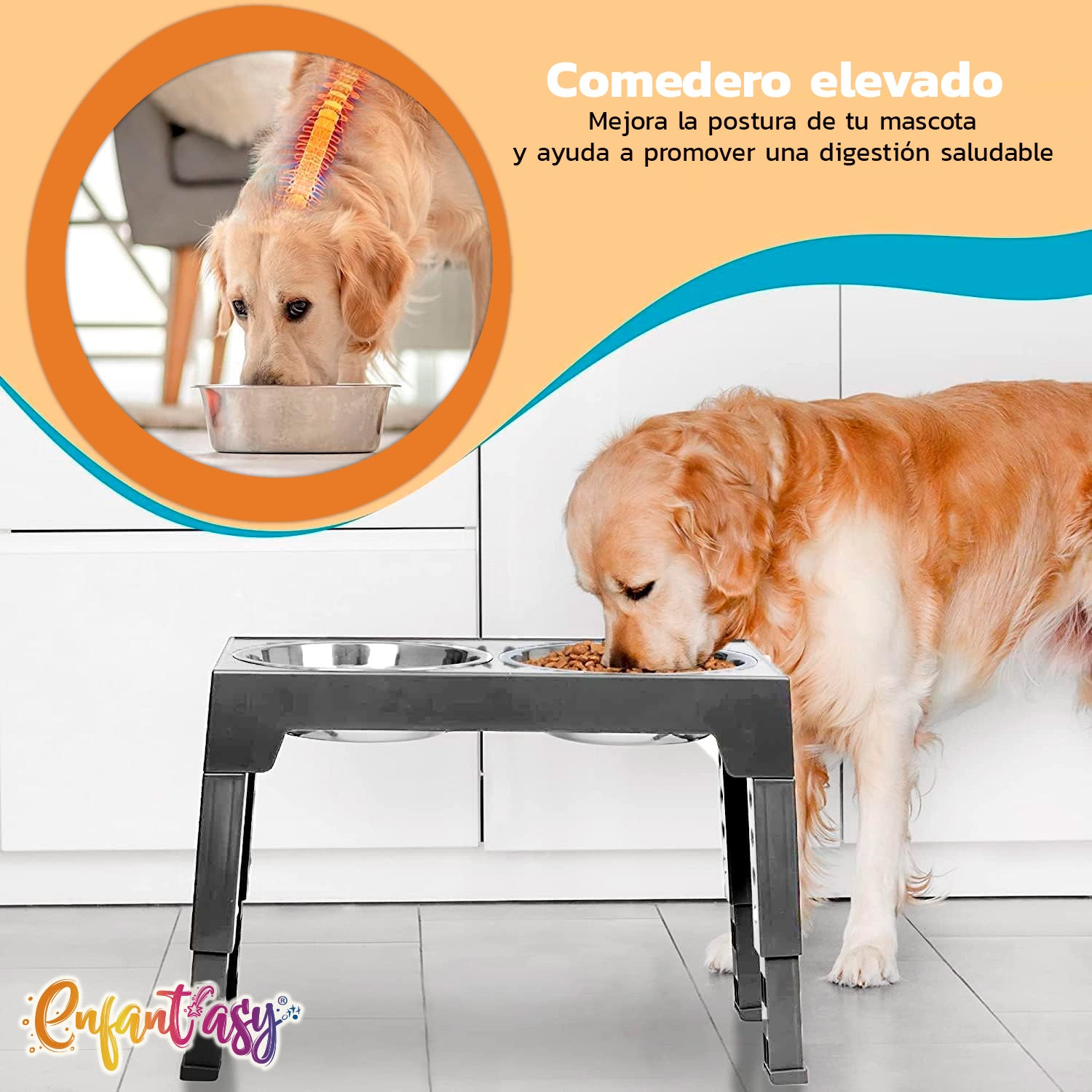 Comedero bebedero altura ajustable mascotas
