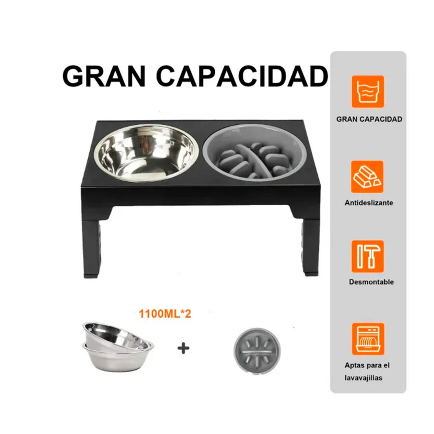 Comedero bebedero altura ajustable mascotas