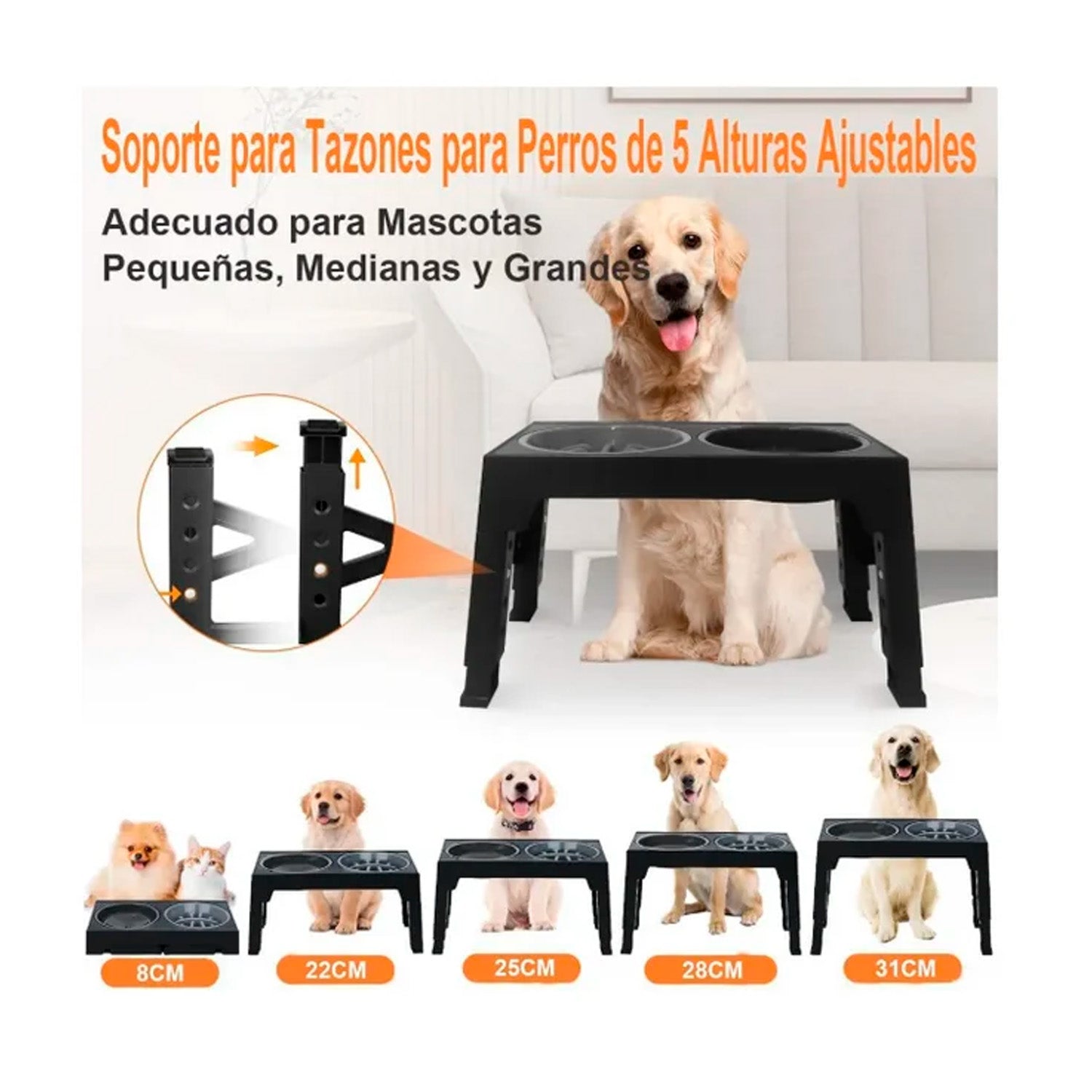 Comedero bebedero altura ajustable mascotas