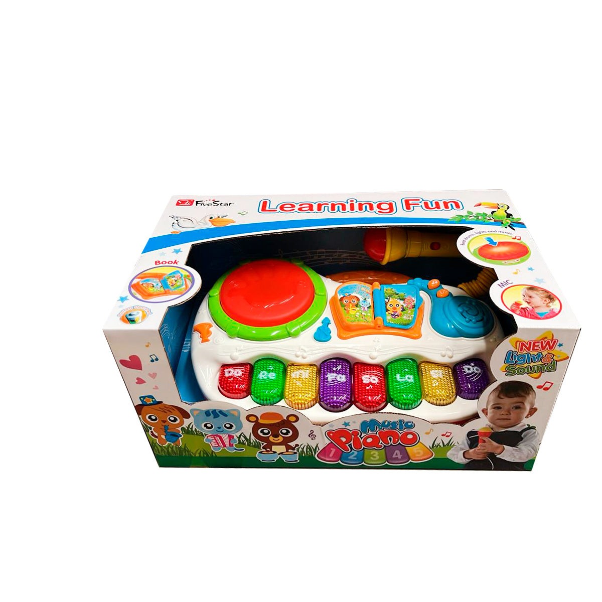 Piano Didáctico con Microfono Bilingue