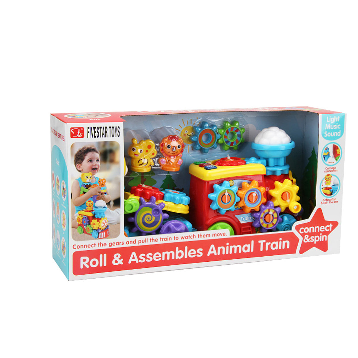 Tren Infantil con Engranaje, Luces y Sonido