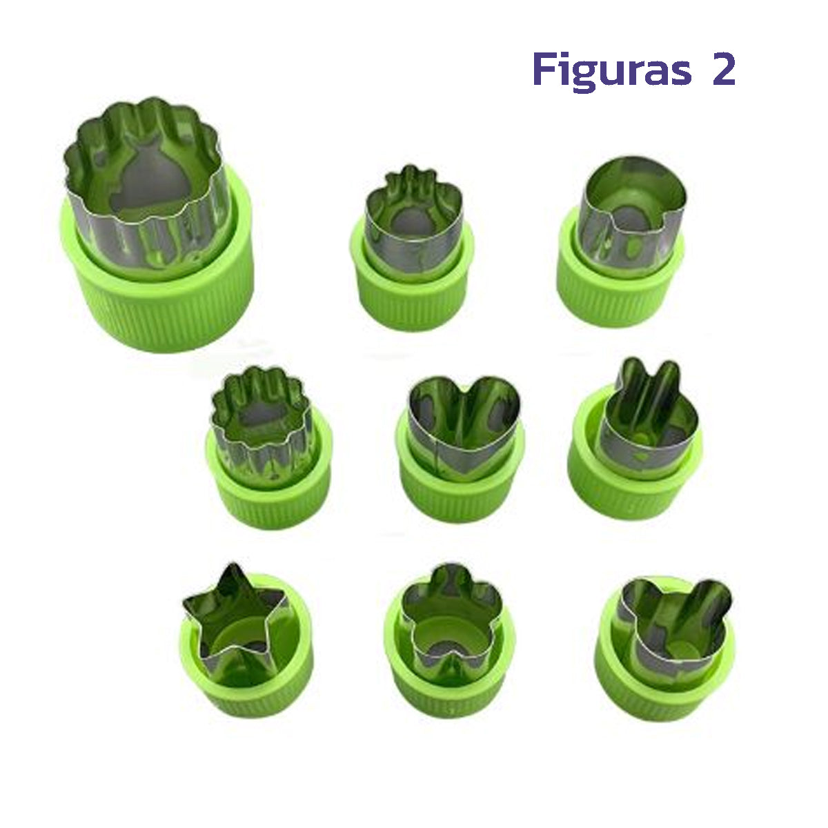 Kit Molde Cortador de Fruta Verdura 9 Figuras