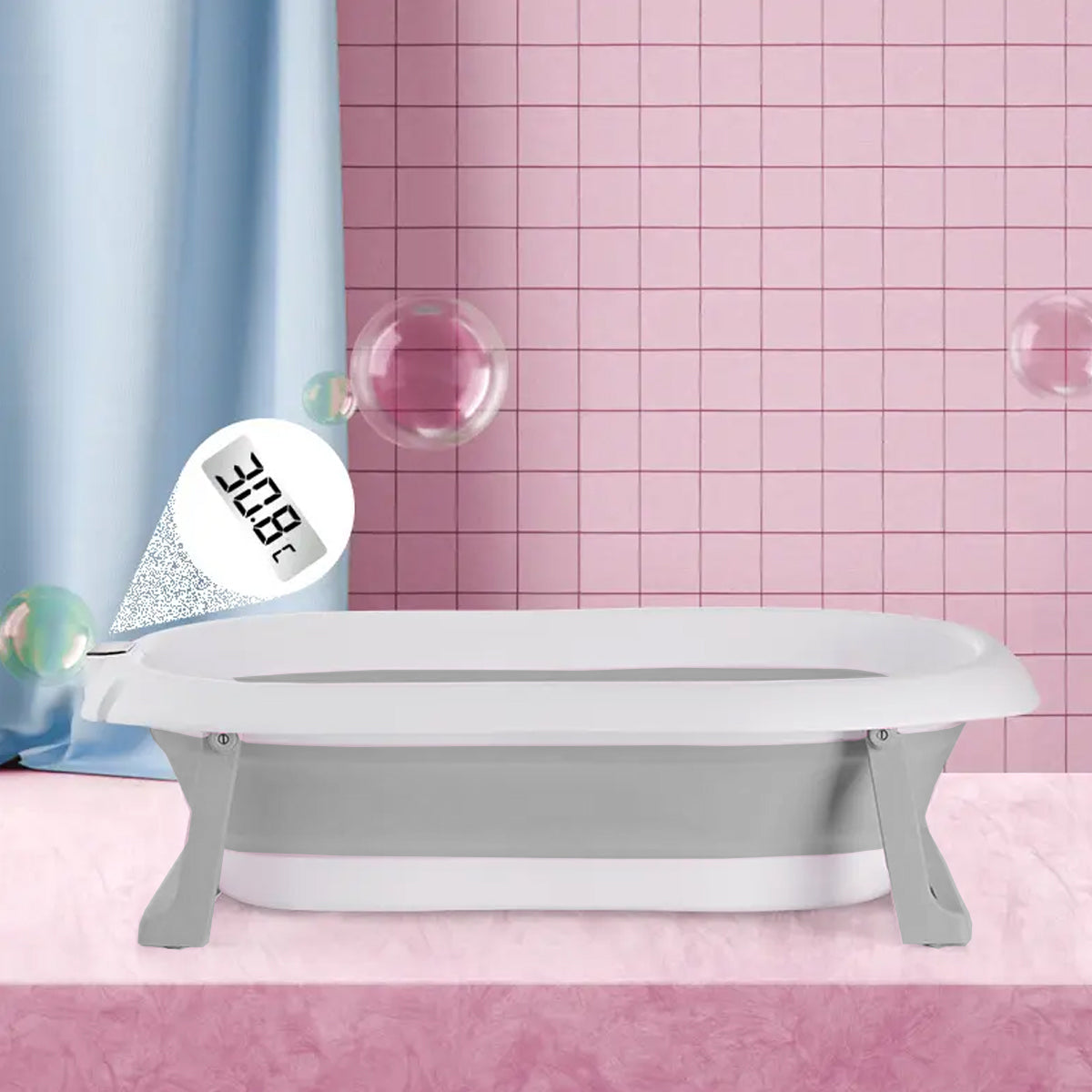 Tina plegable con termometro