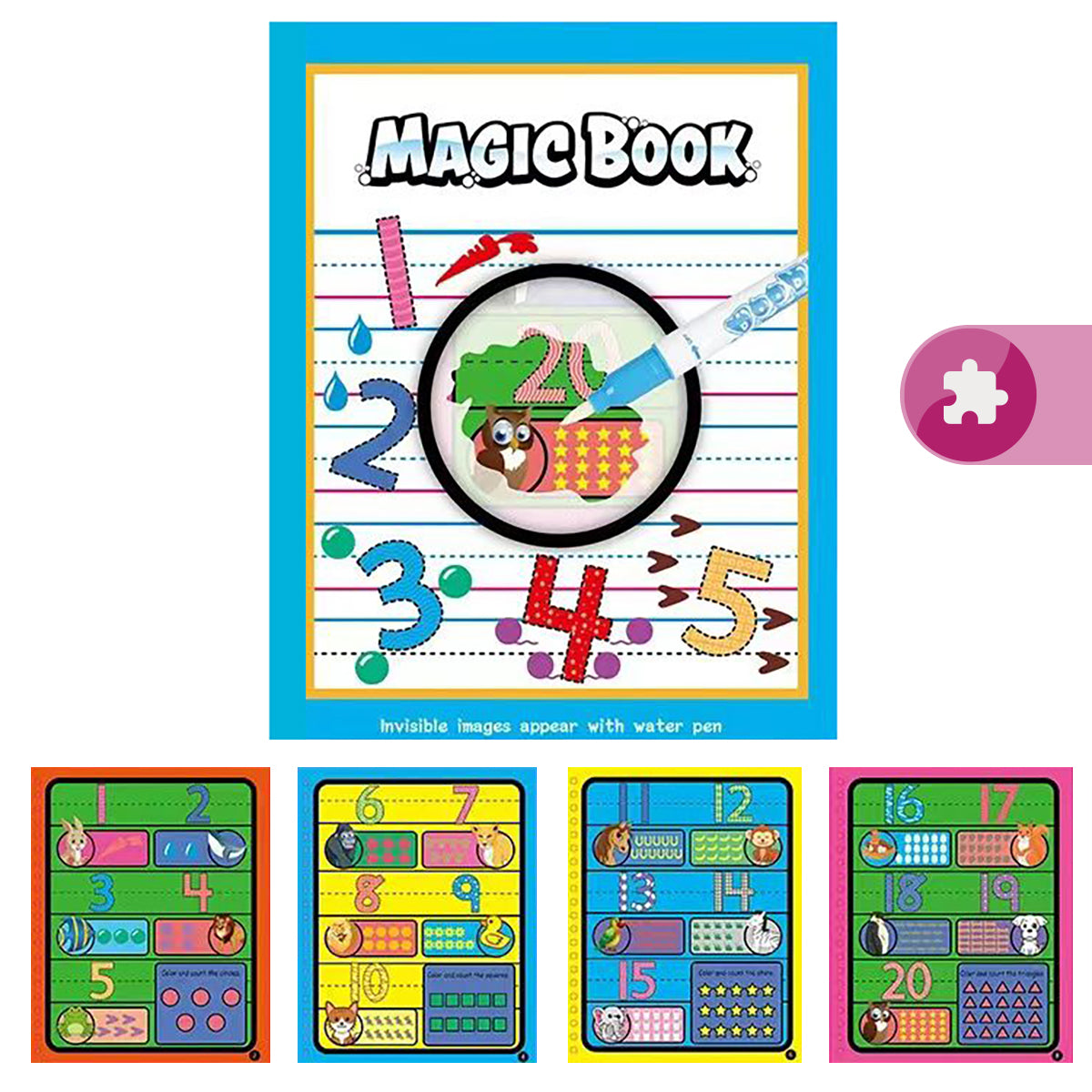 Libro para Colorear con Agua Reutilizable Didáctico