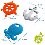 Llamadientes Mordedor Rasca Encias Bebe Silicona X 3