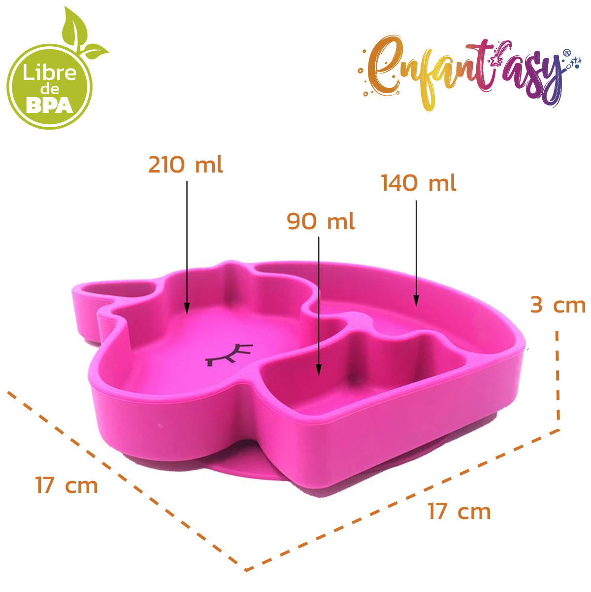 Plato en Silicona Unicornio