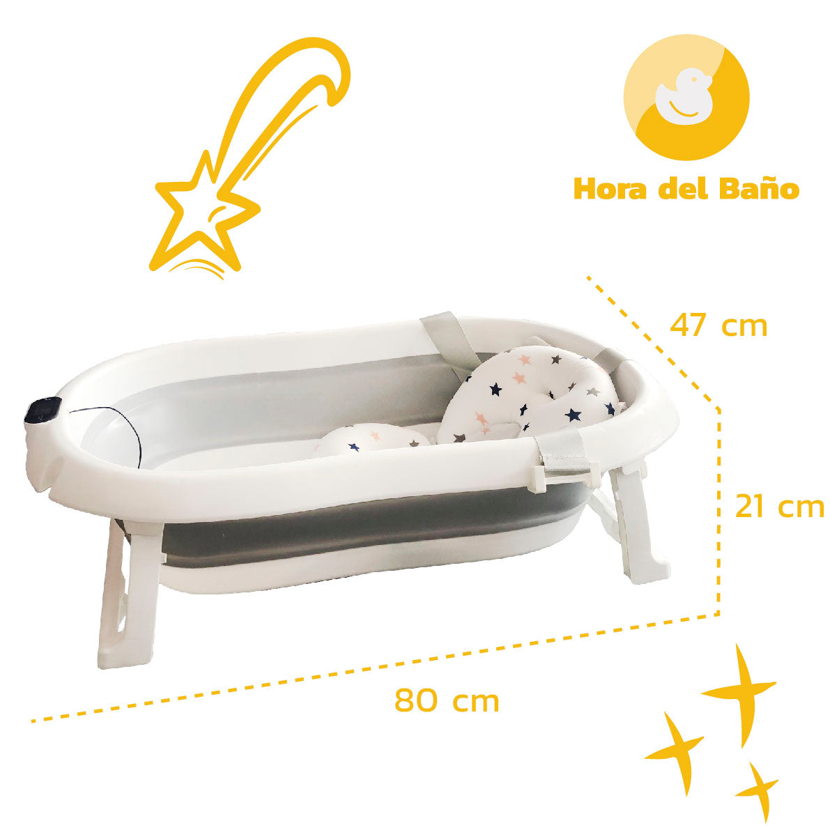 Tina plegable con termometro