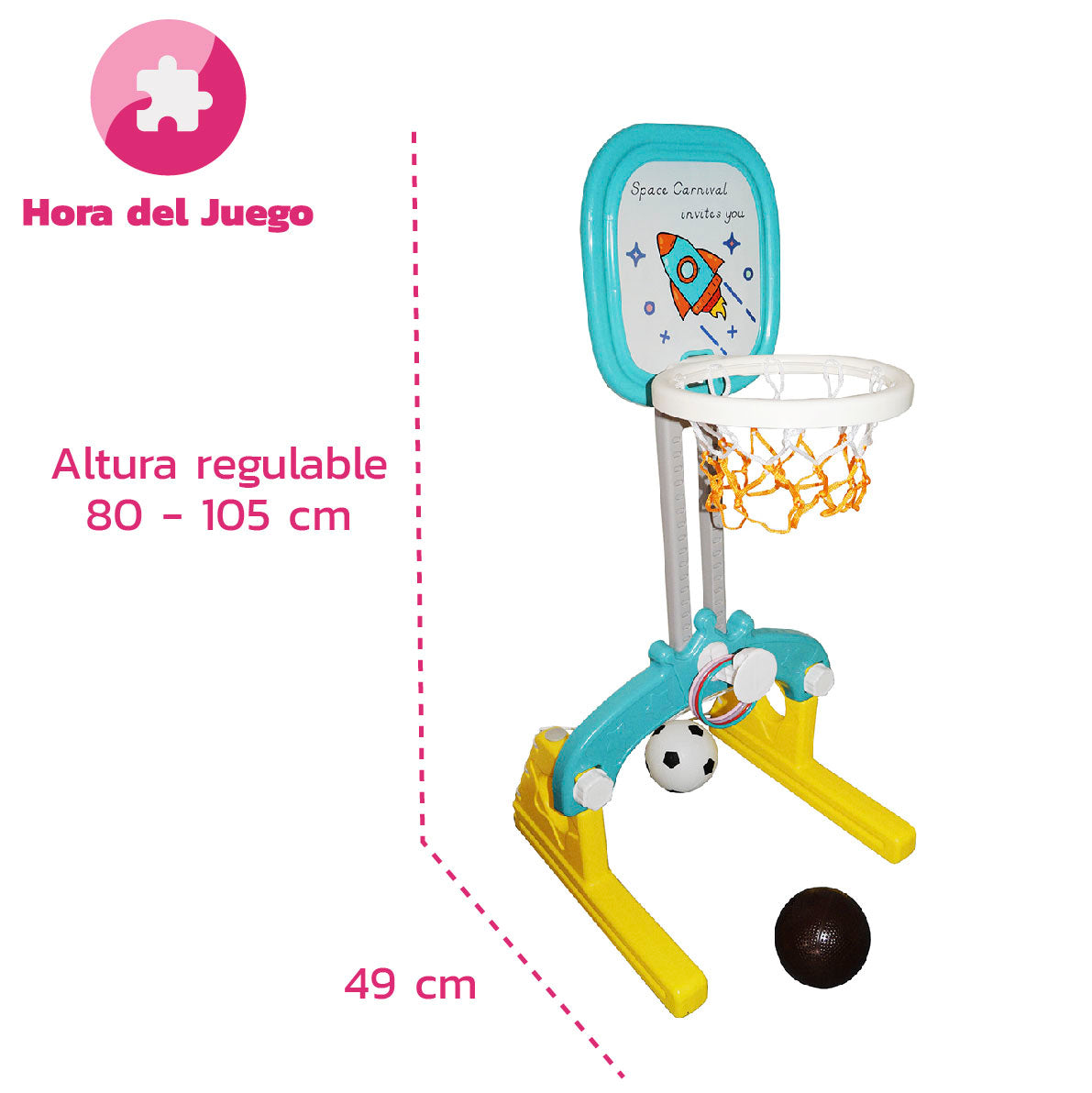 Cancha de Baloncesto y Fútbol 3 en 1