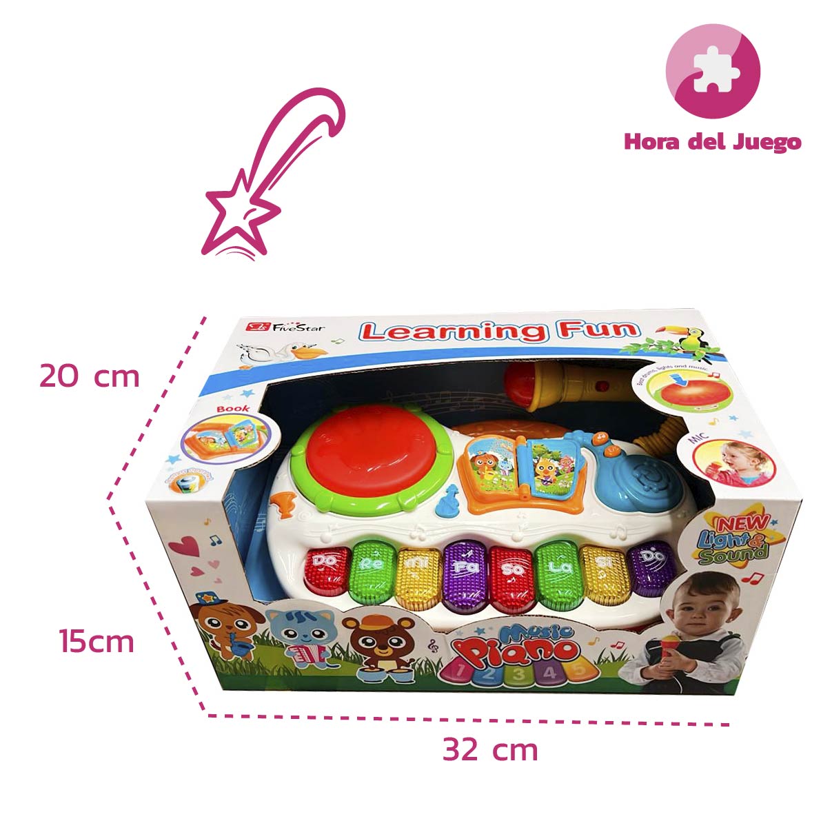 Piano Didáctico con Microfono Bilingue