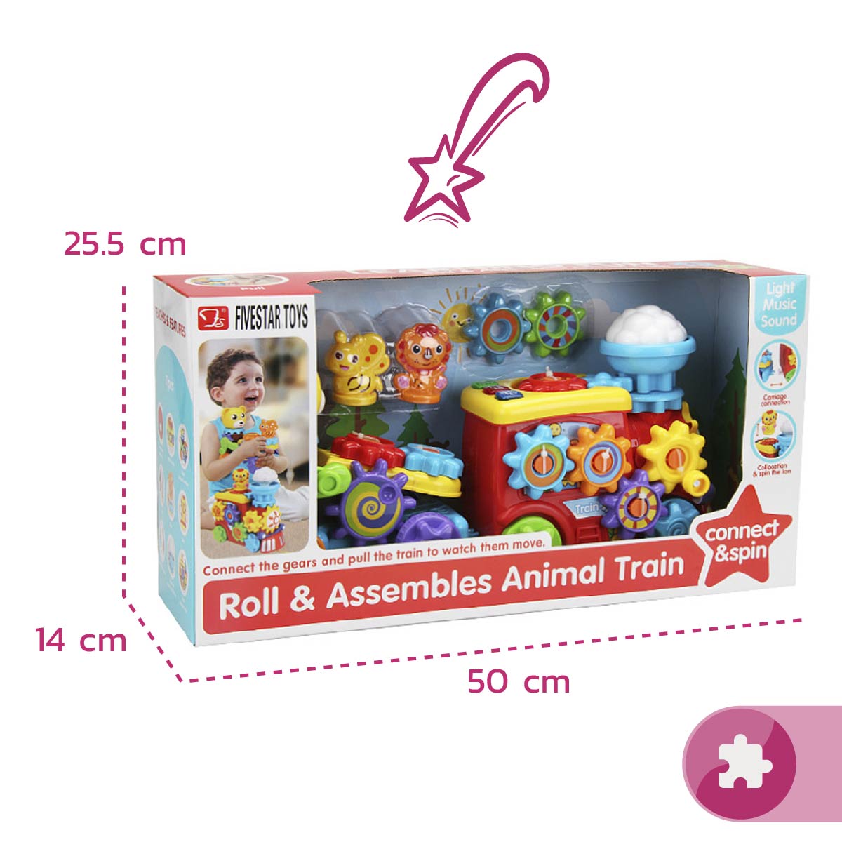 Tren Infantil con Engranaje, Luces y Sonido