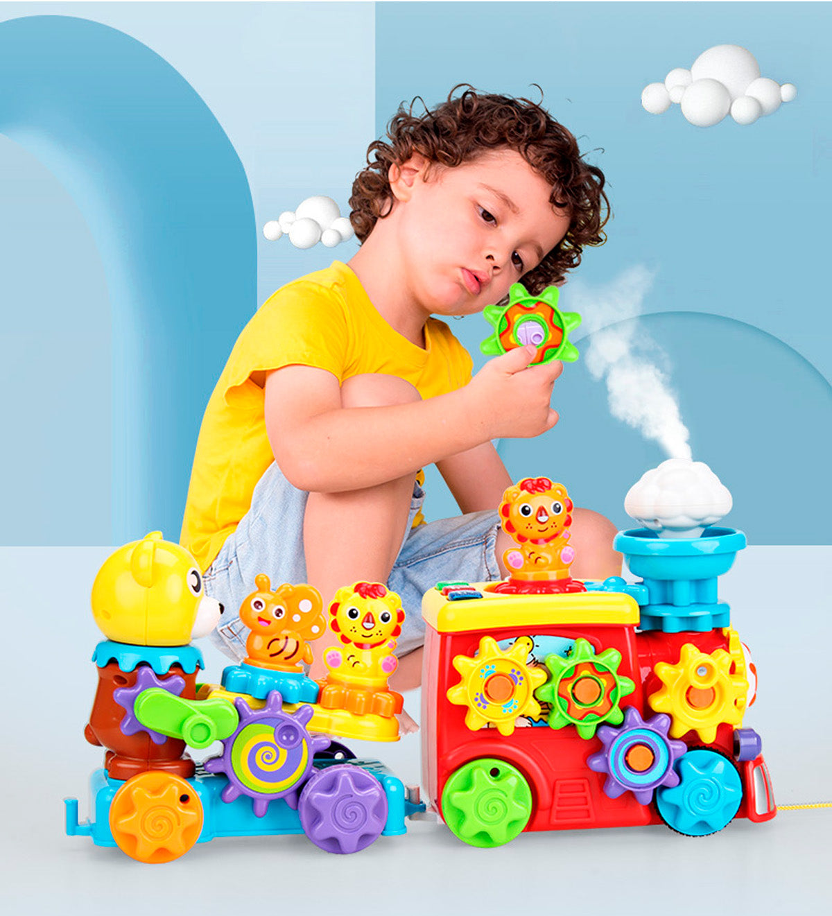 Tren Infantil con Engranaje, Luces y Sonido