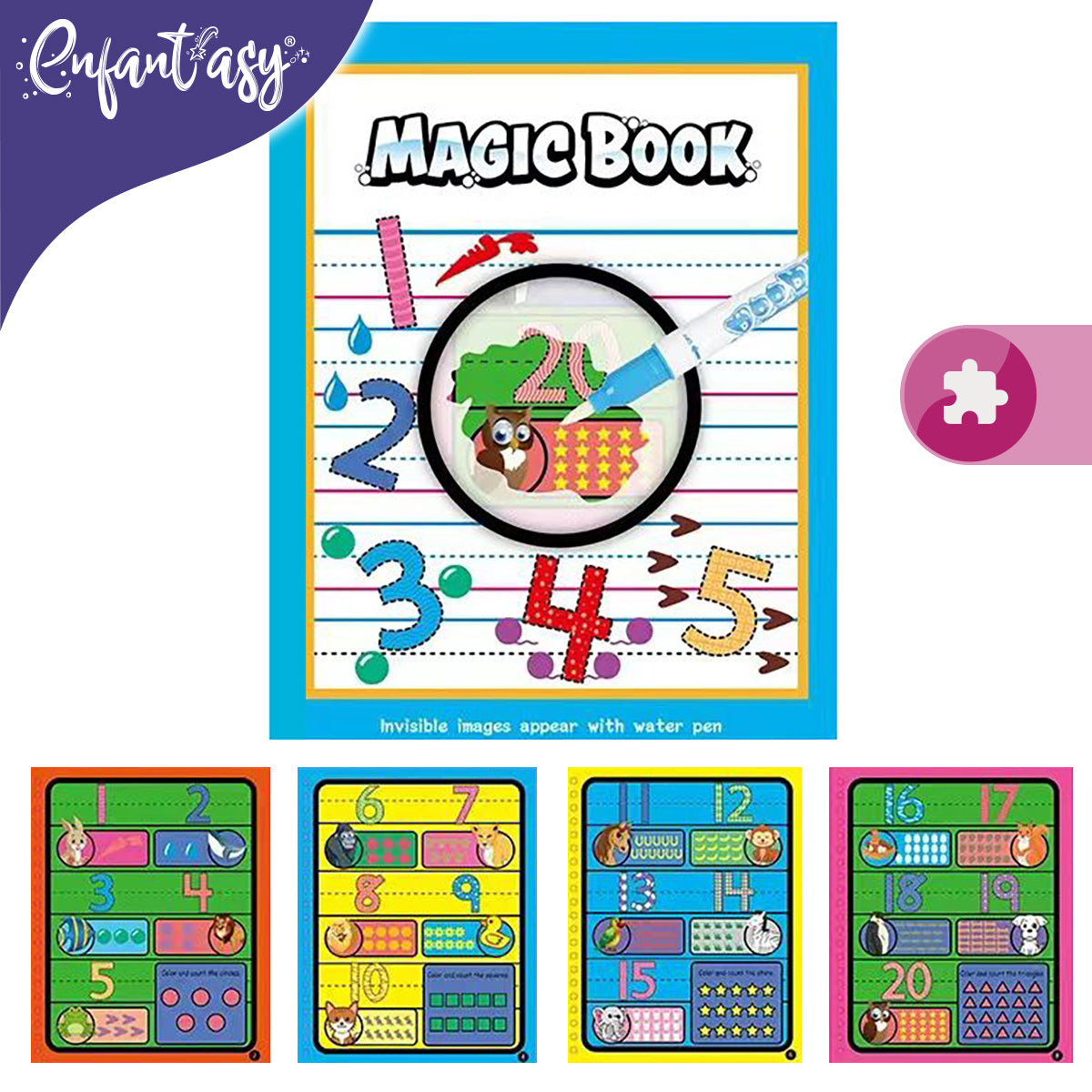 Libro para Colorear con Agua Reutilizable Didáctico