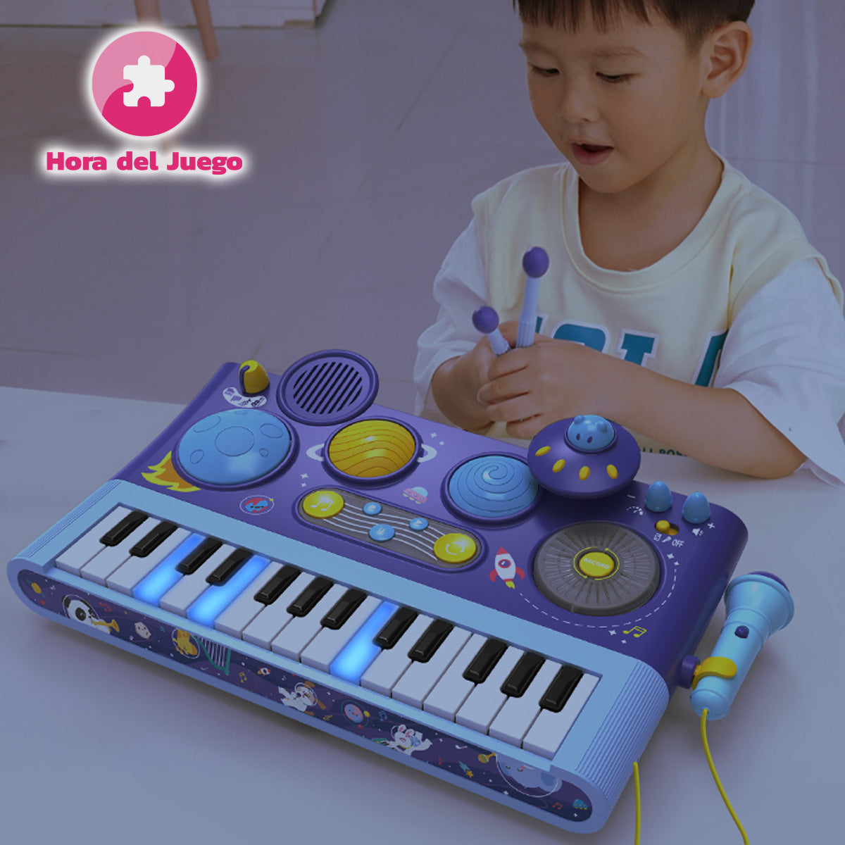 Piano Grande bateria con microfono