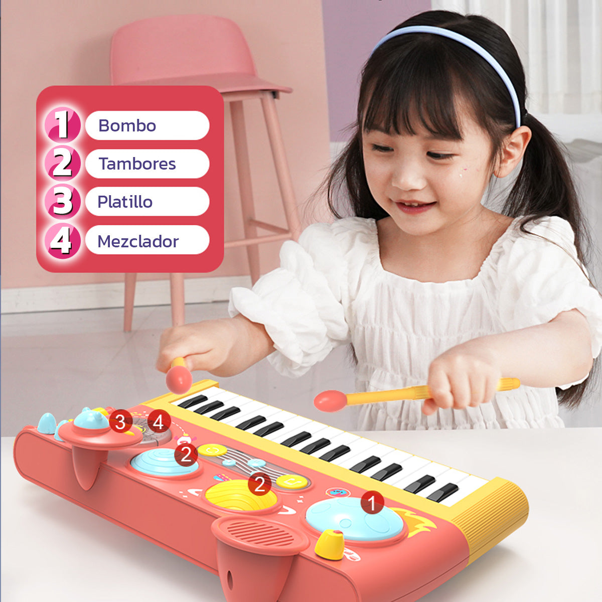 Piano Grande bateria con microfono