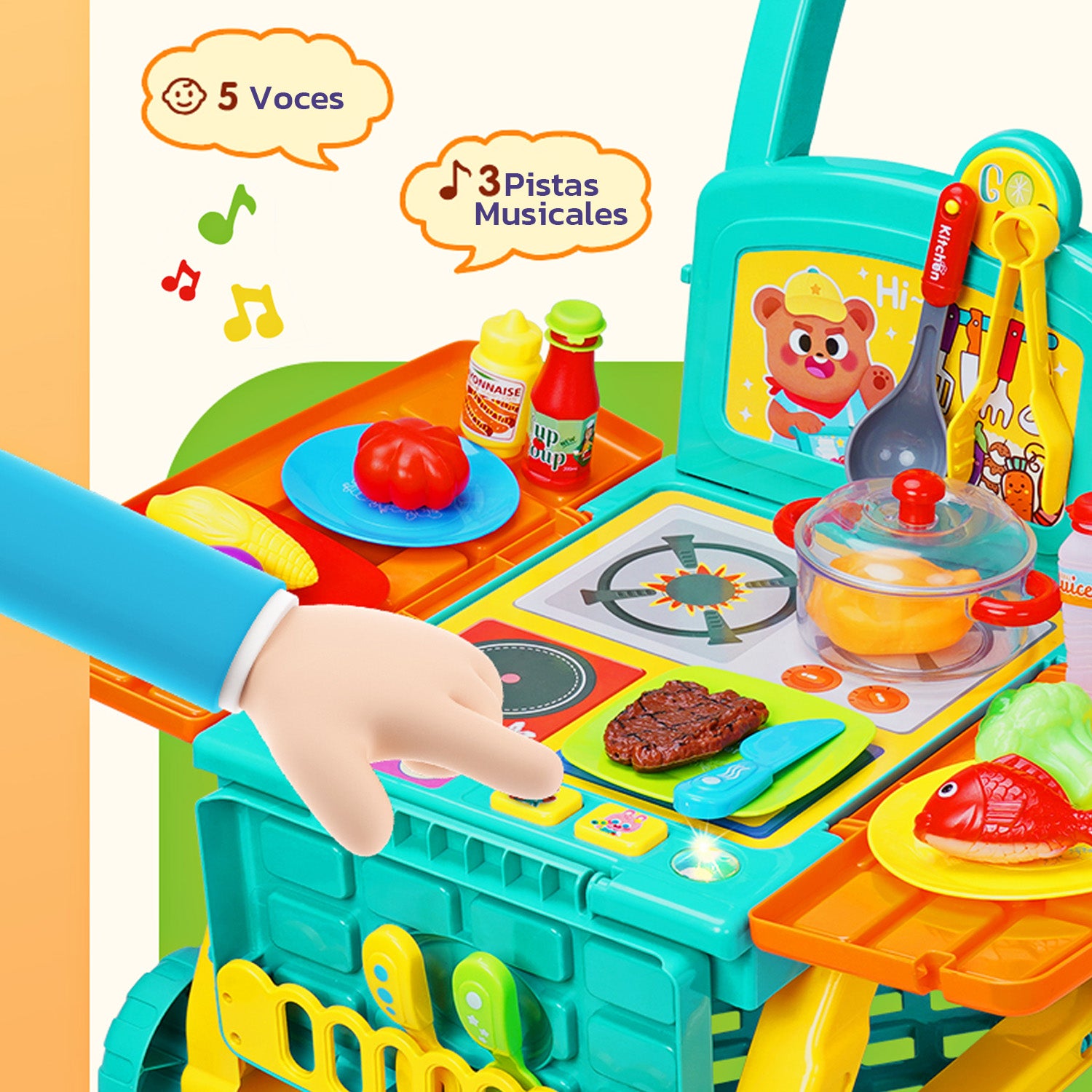 Carrito de mercado-cocinita 2 en 1