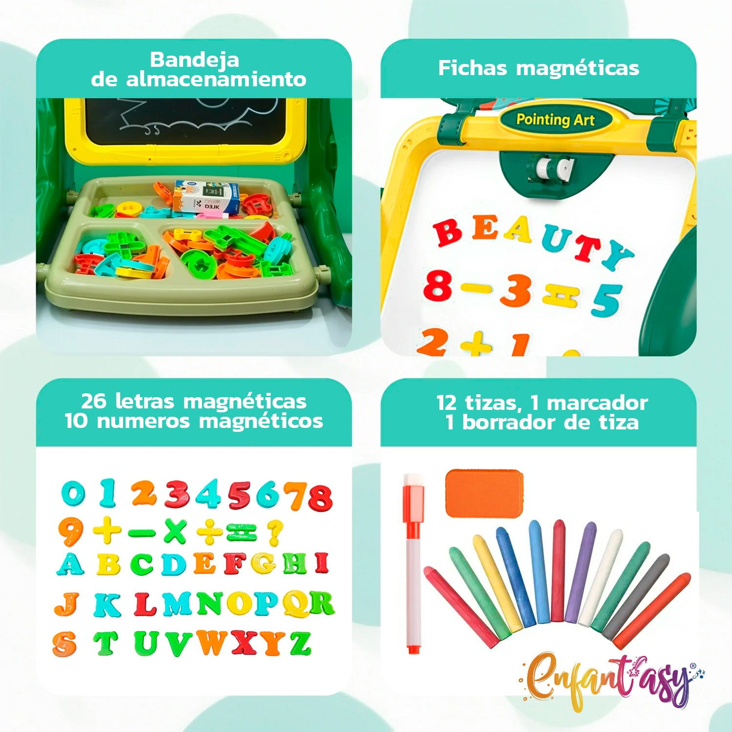 Tablero Pizarra Infantil Magnético Doble Cara