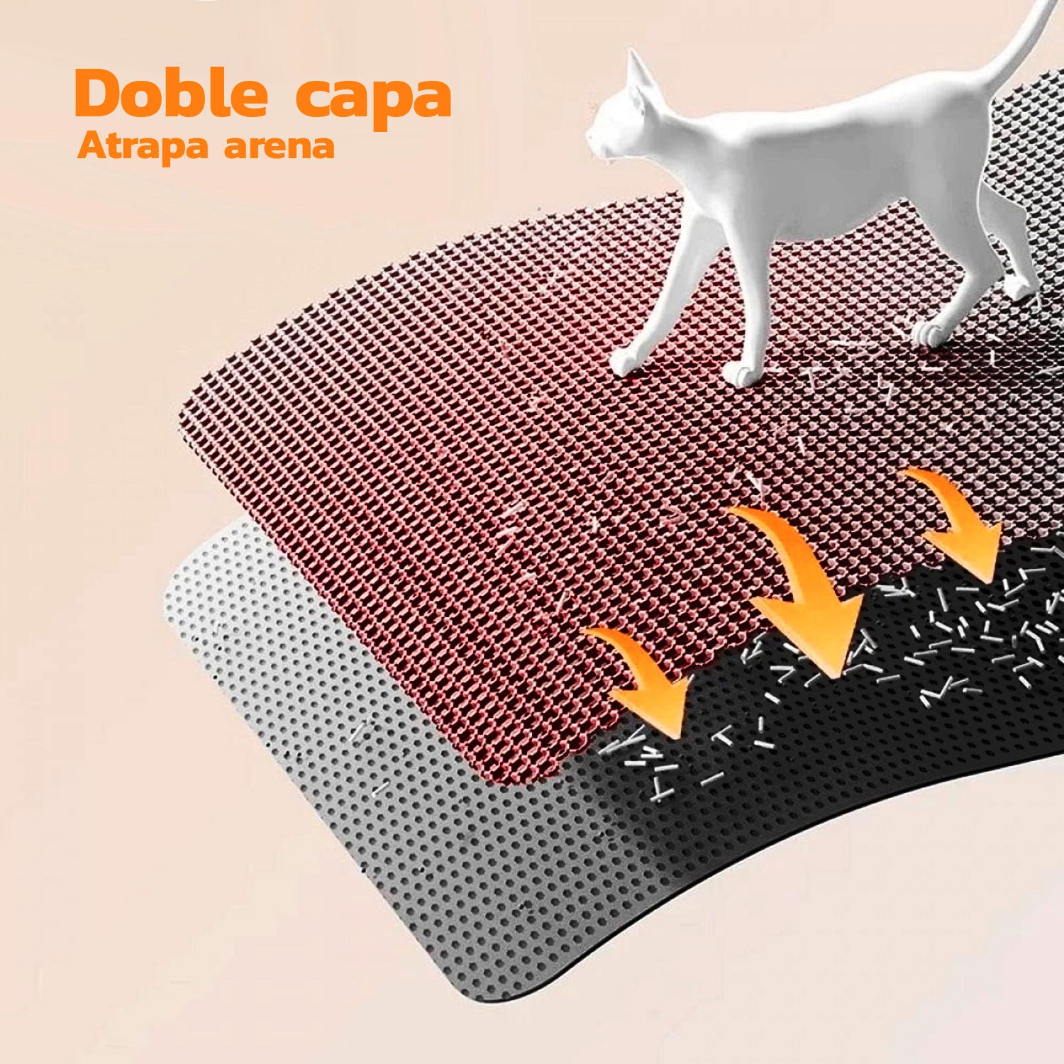 Tapete Recolector Arena Gatos Doble Capa
