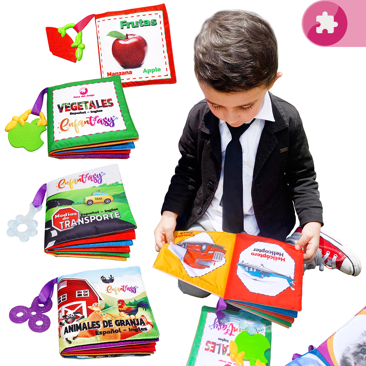 Libro de tela tipo MONTESSORI