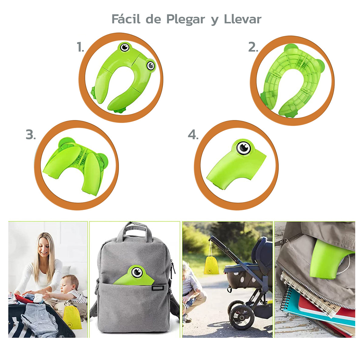 Reductor plegable de viaje para niños