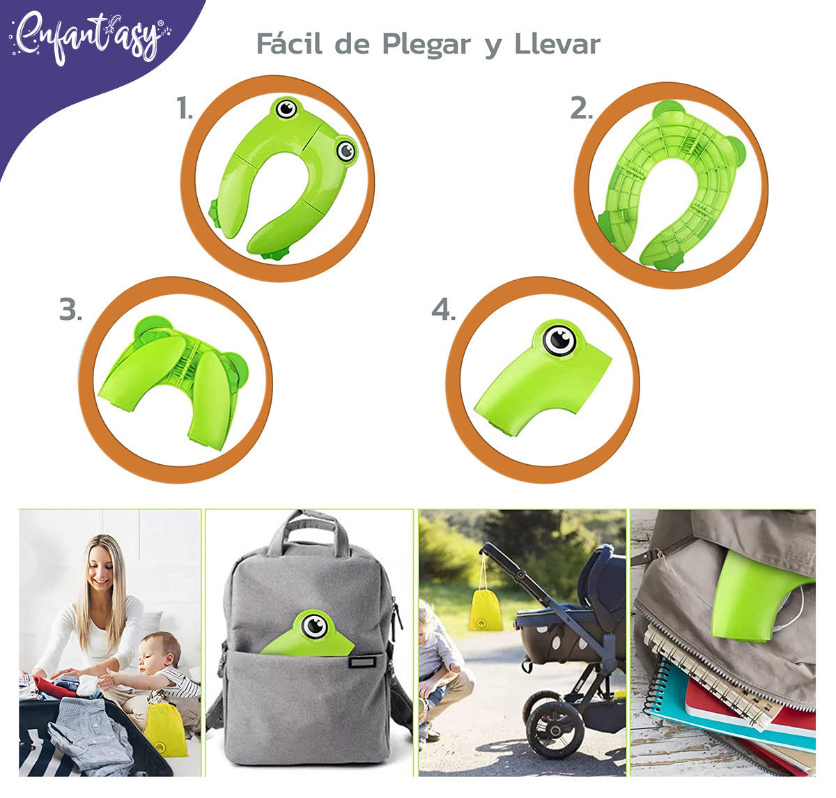 Reductor plegable de viaje para niños