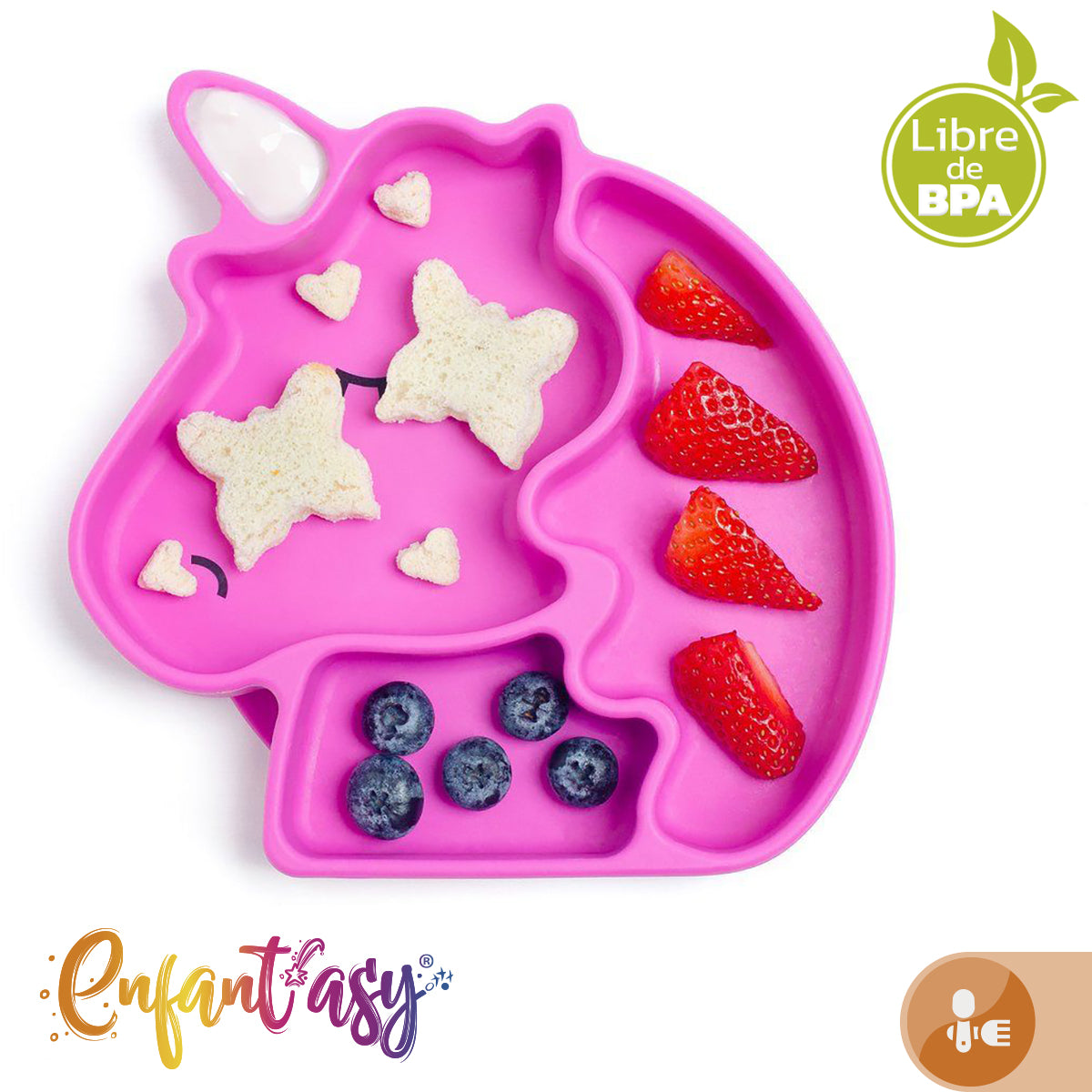 Plato en Silicona Unicornio