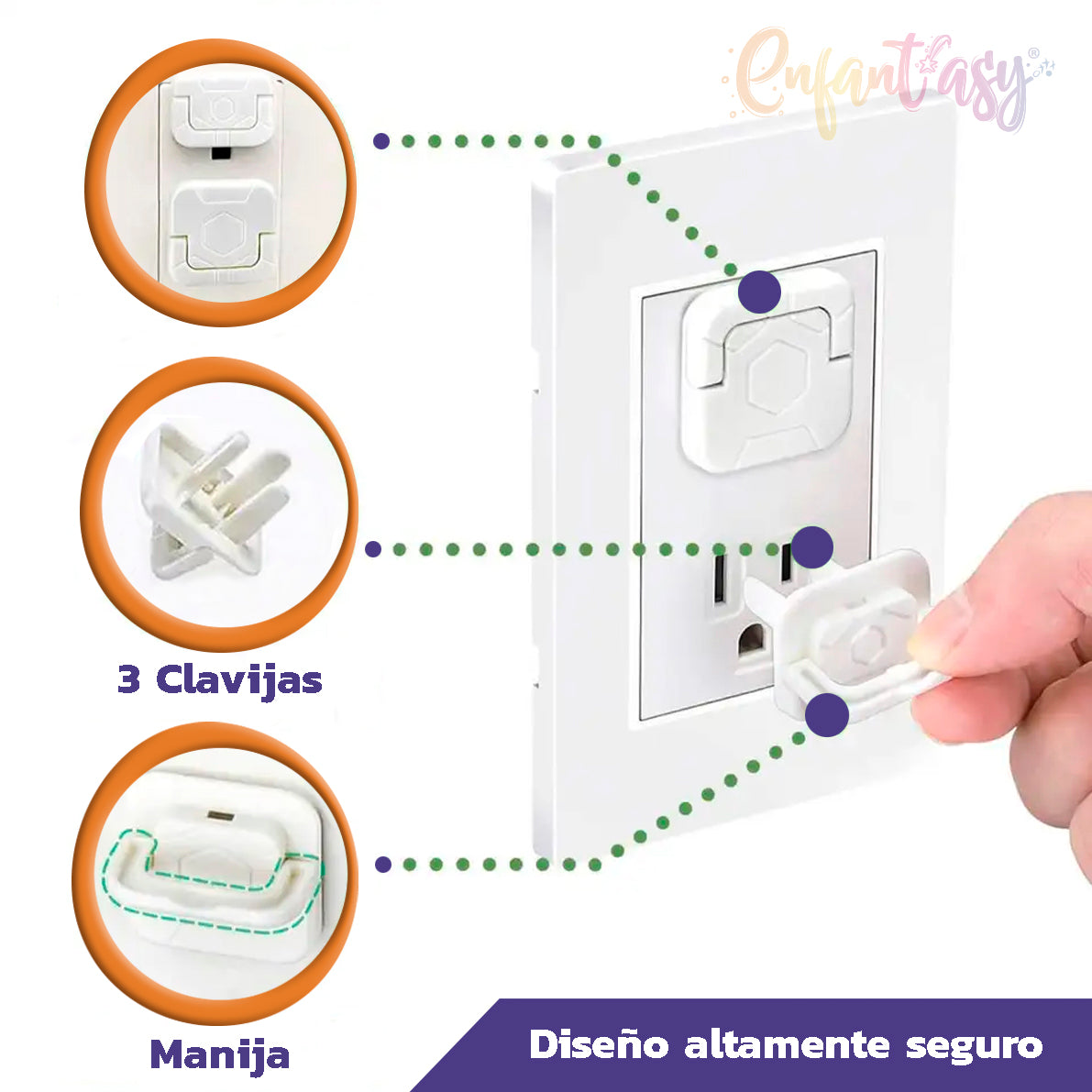 Protector seguro para toma corriente