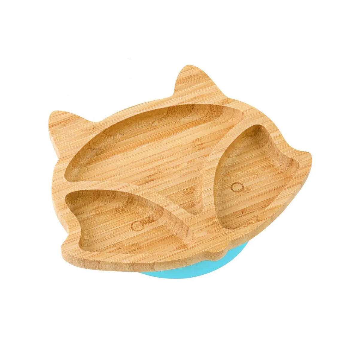 Plato Bambú antideslizante con Cuchara Silicona