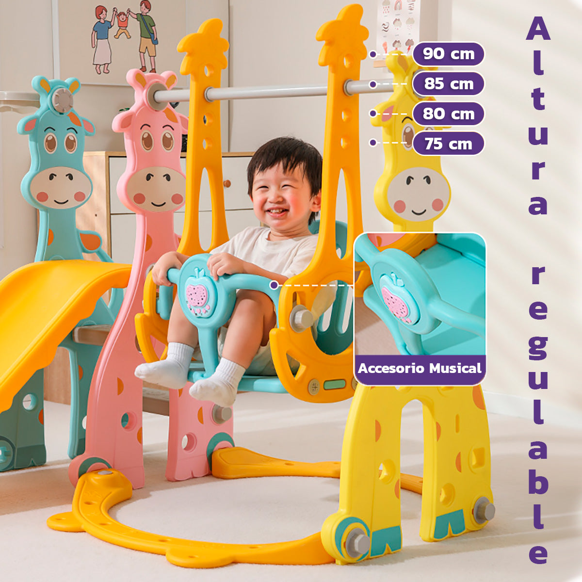 Mini Parque 3 en 1 Columpio + Rodadero