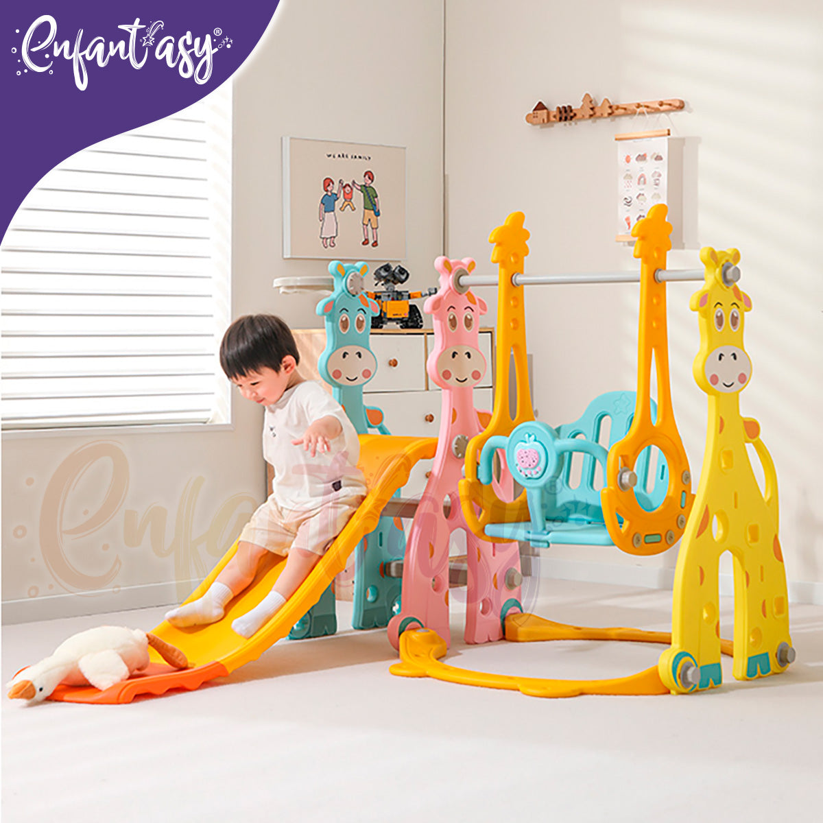 Mini Parque 3 en 1 Columpio + Rodadero