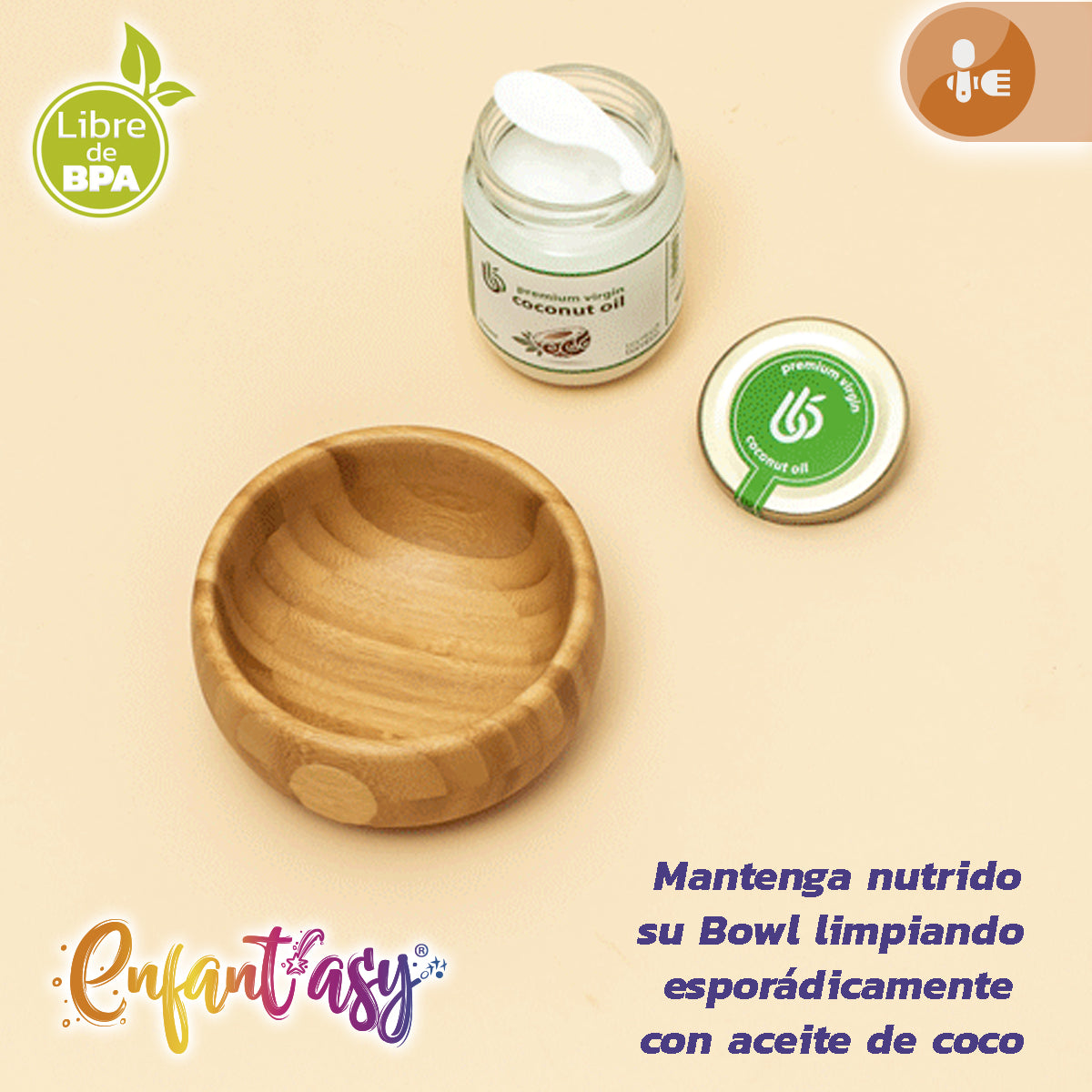Bowl Bambú con Chupa y Cuchara