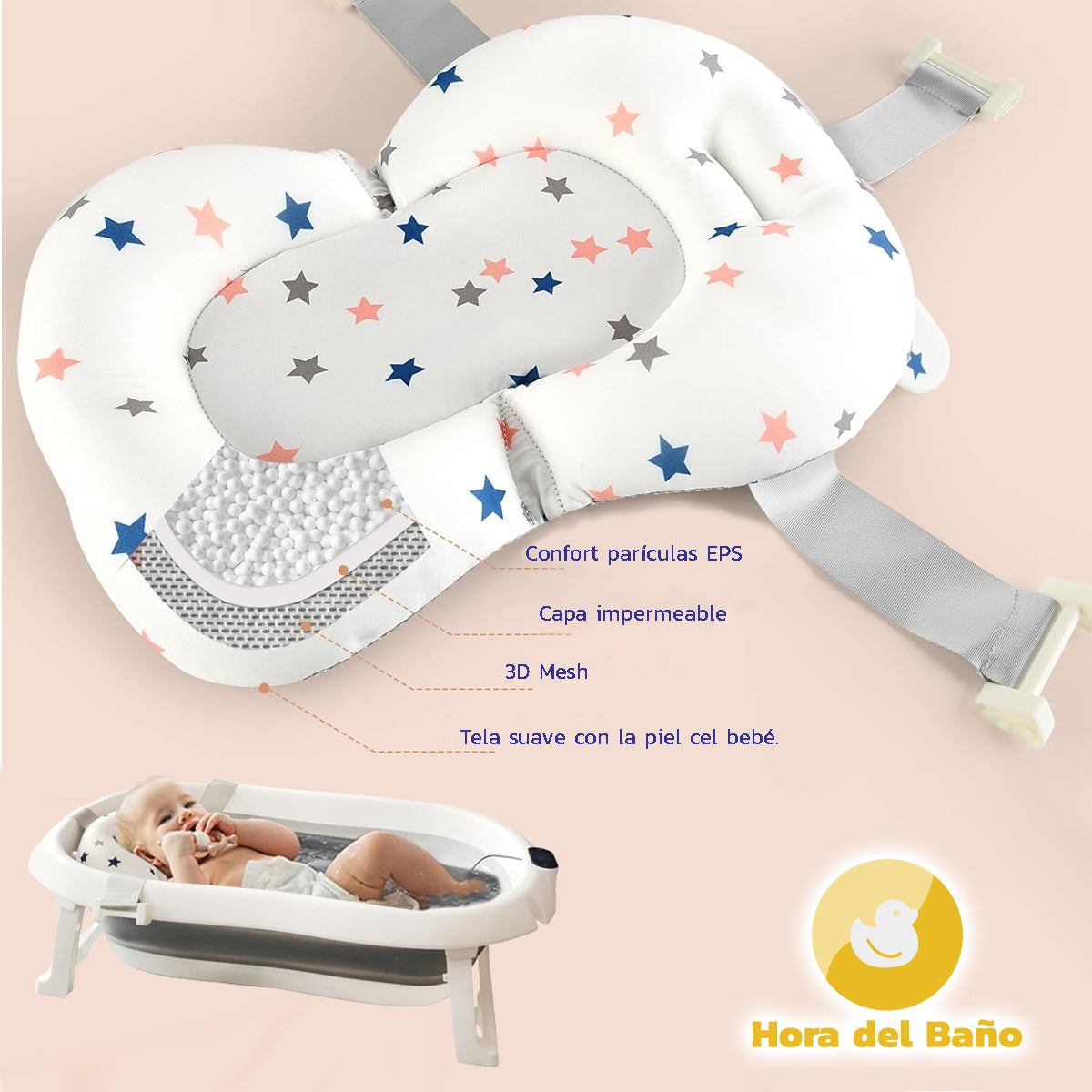 Tina plegable con termometro