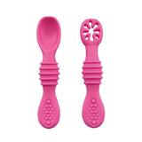 Pre cuchara de silicona en color rosa para bebé